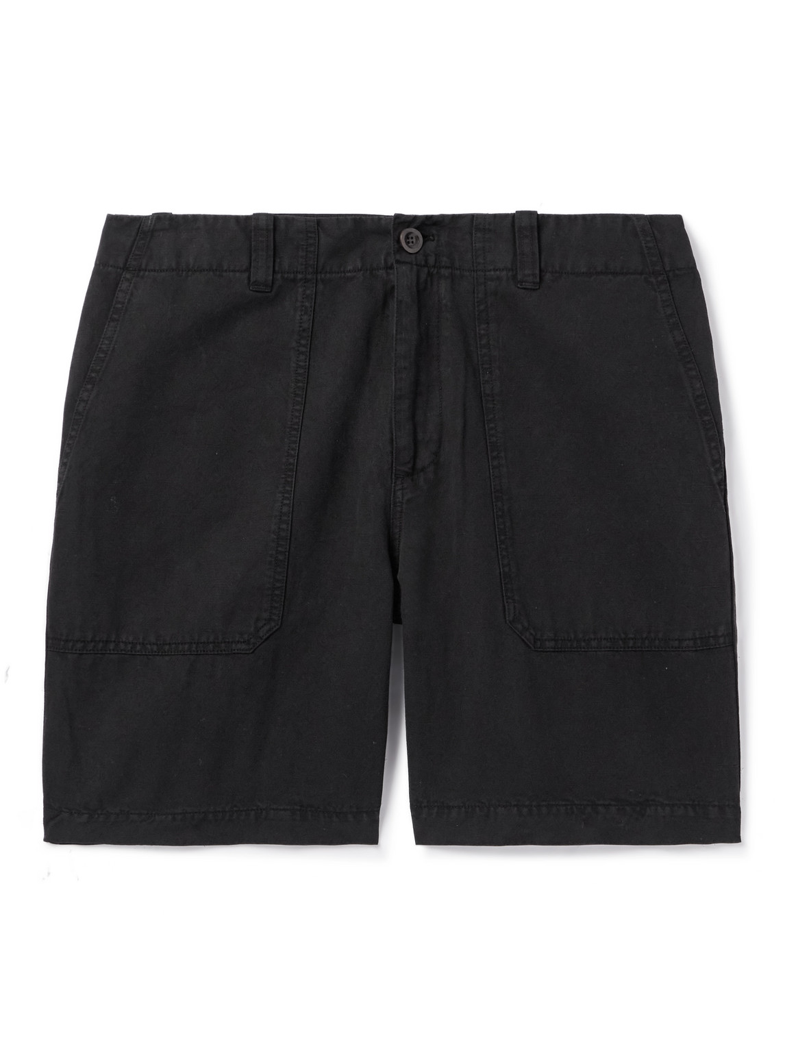 Straight-Leg Cotton and Linen-Blend Cargo Shorts