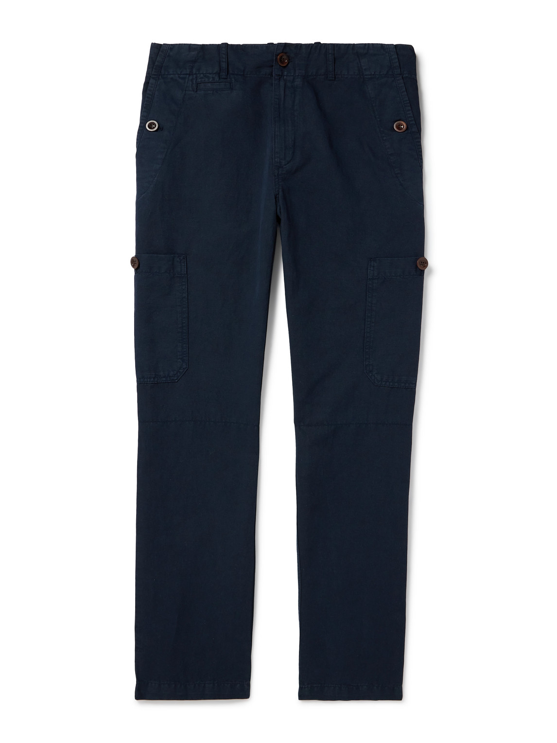 Samuel Straight-Leg Garment-Dyed Cotton and Linen-Blend Twill Cargo Trousers