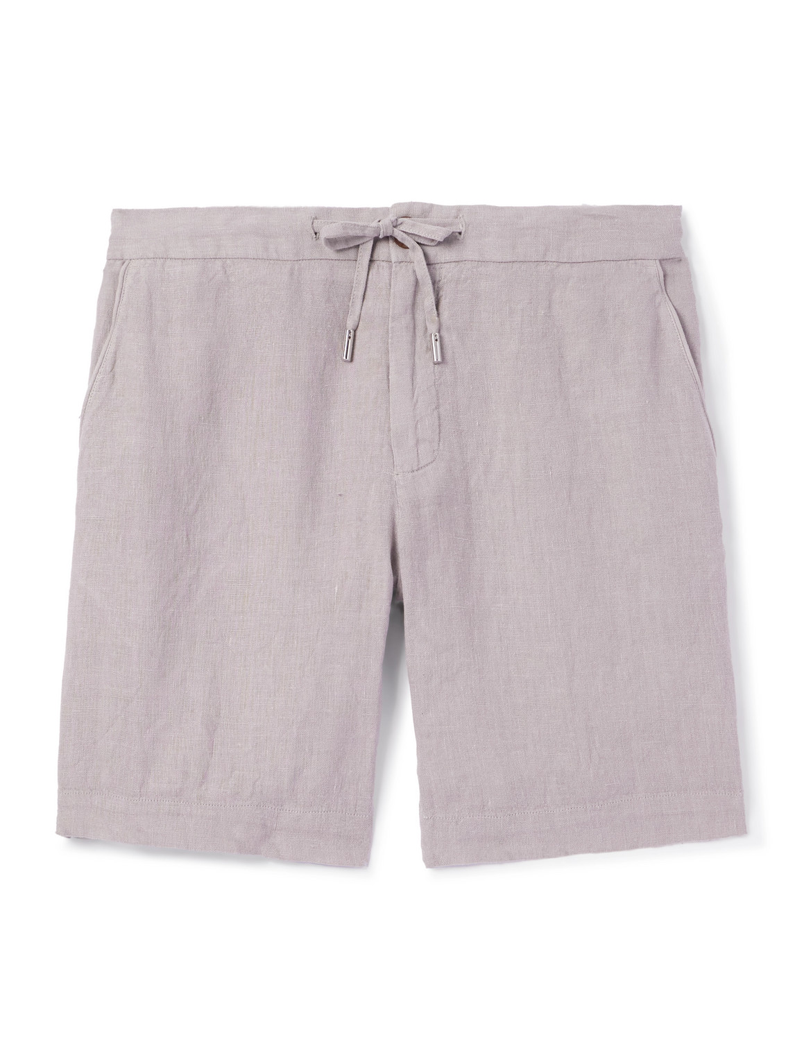 Straight-Leg Linen Drawstring Bermuda Shorts