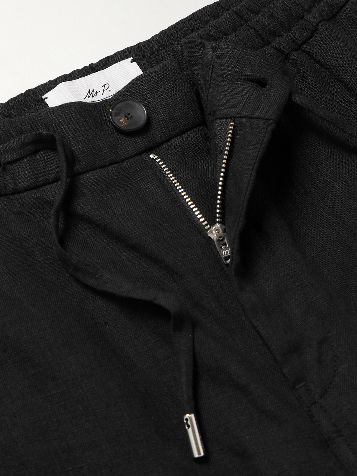 Mr P. - Tapered Linen Drawstring Cargo Trousers