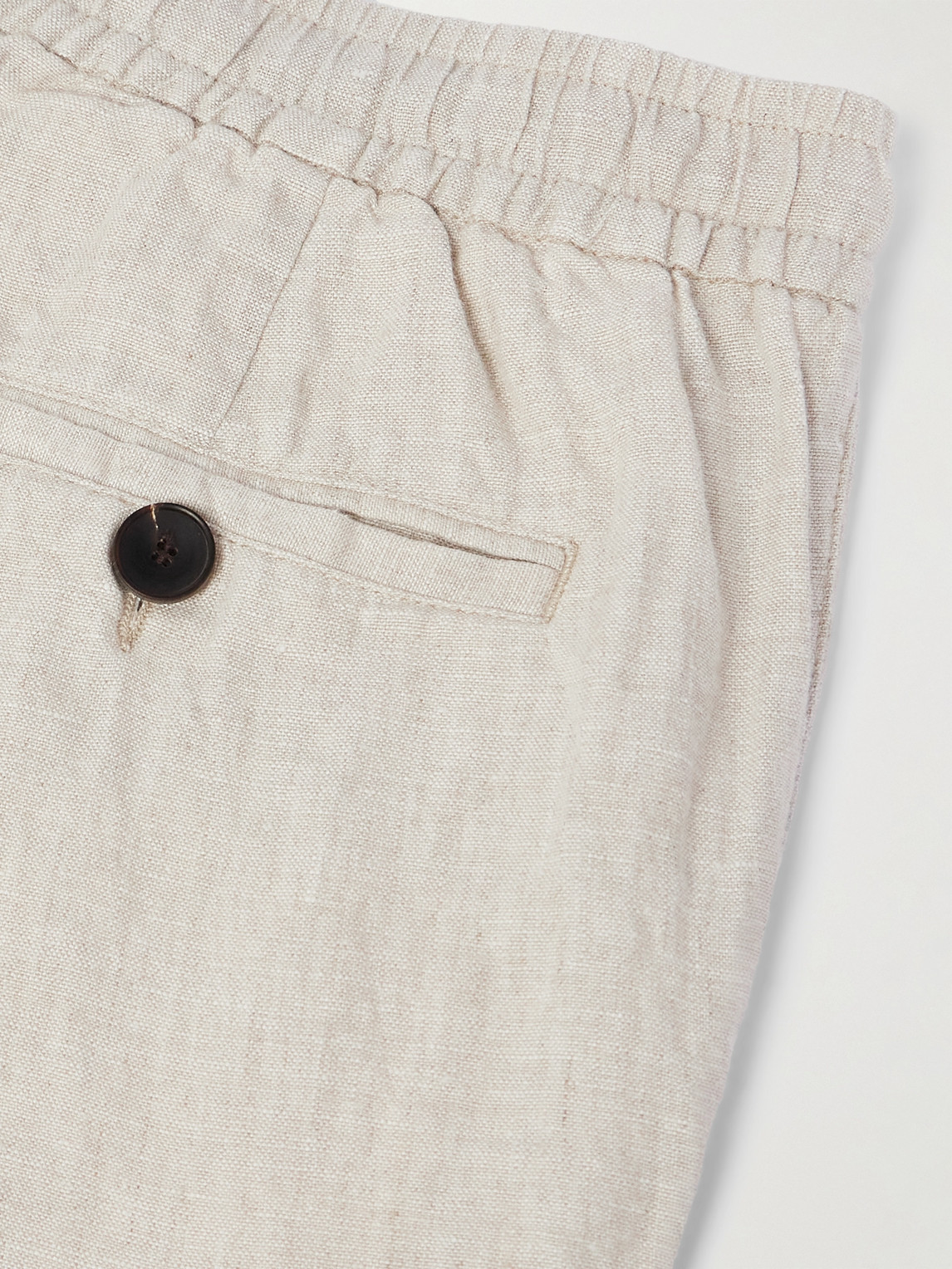  Mr P. - Tapered Linen Drawstring Cargo Trousers - Men - Neutrals - 30 