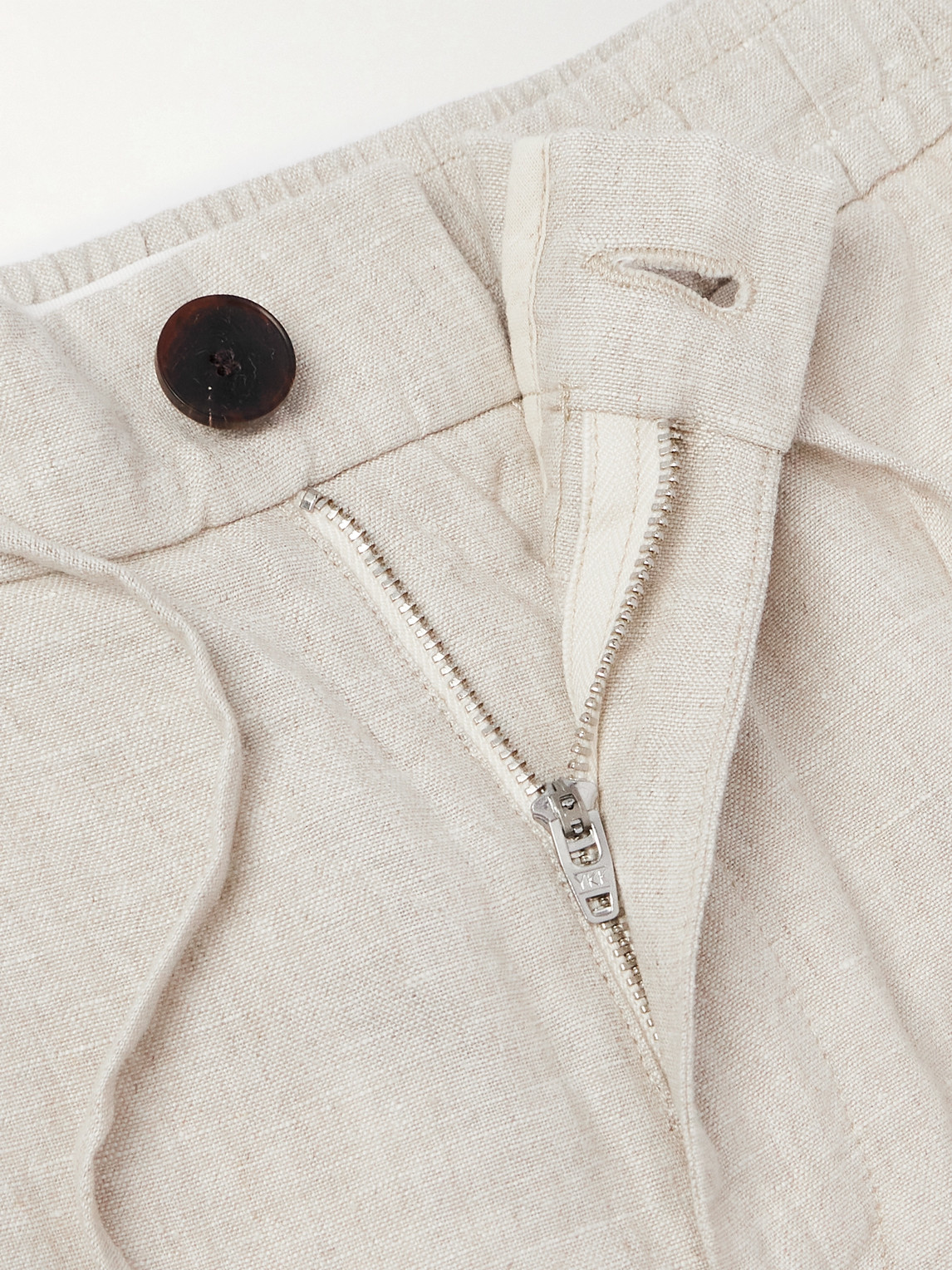 Mr P. - Tapered Linen Drawstring Cargo Trousers