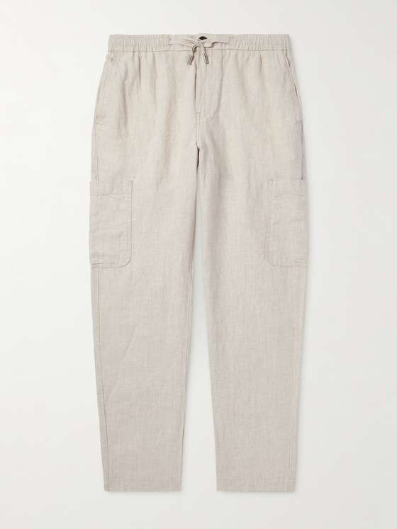 MRP Tapered Linen Drawstring Cargo Trousers