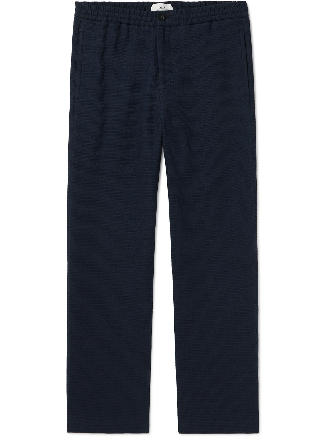 Edward Straight-Leg Waffle-Knit Organic Cotton Suit Trousers