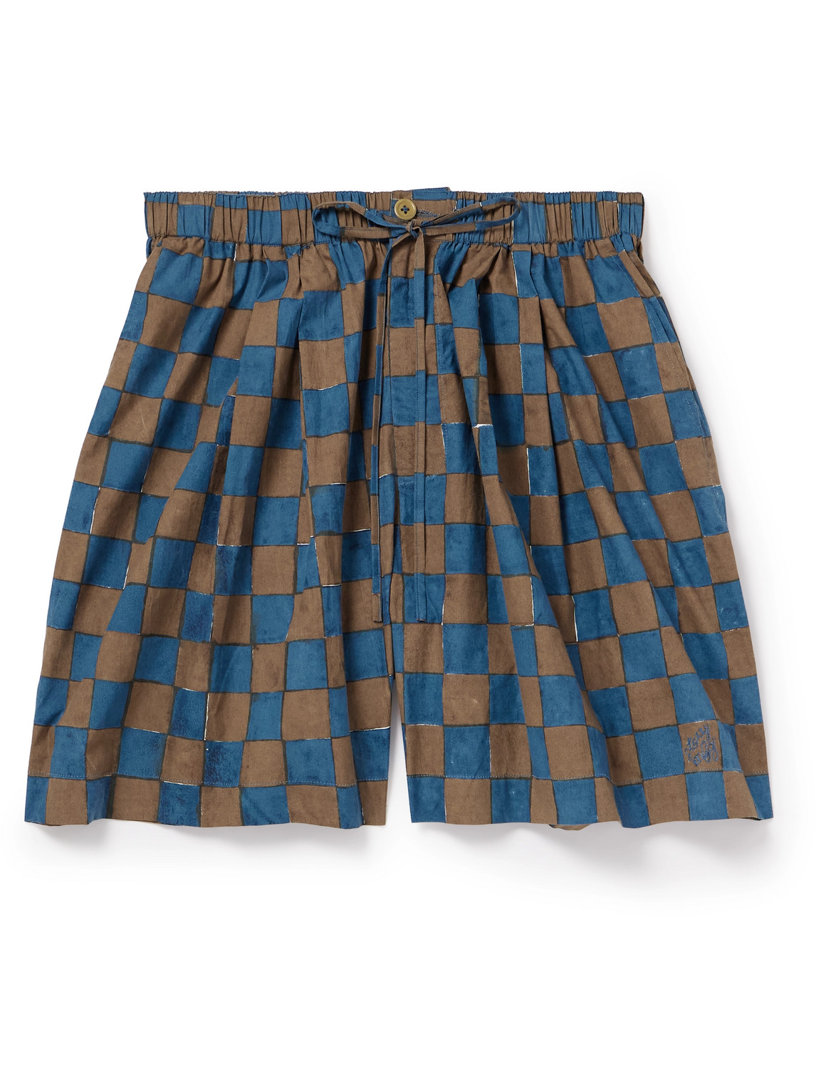 Bridge Checked Organic Cotton Drawstring Shorts