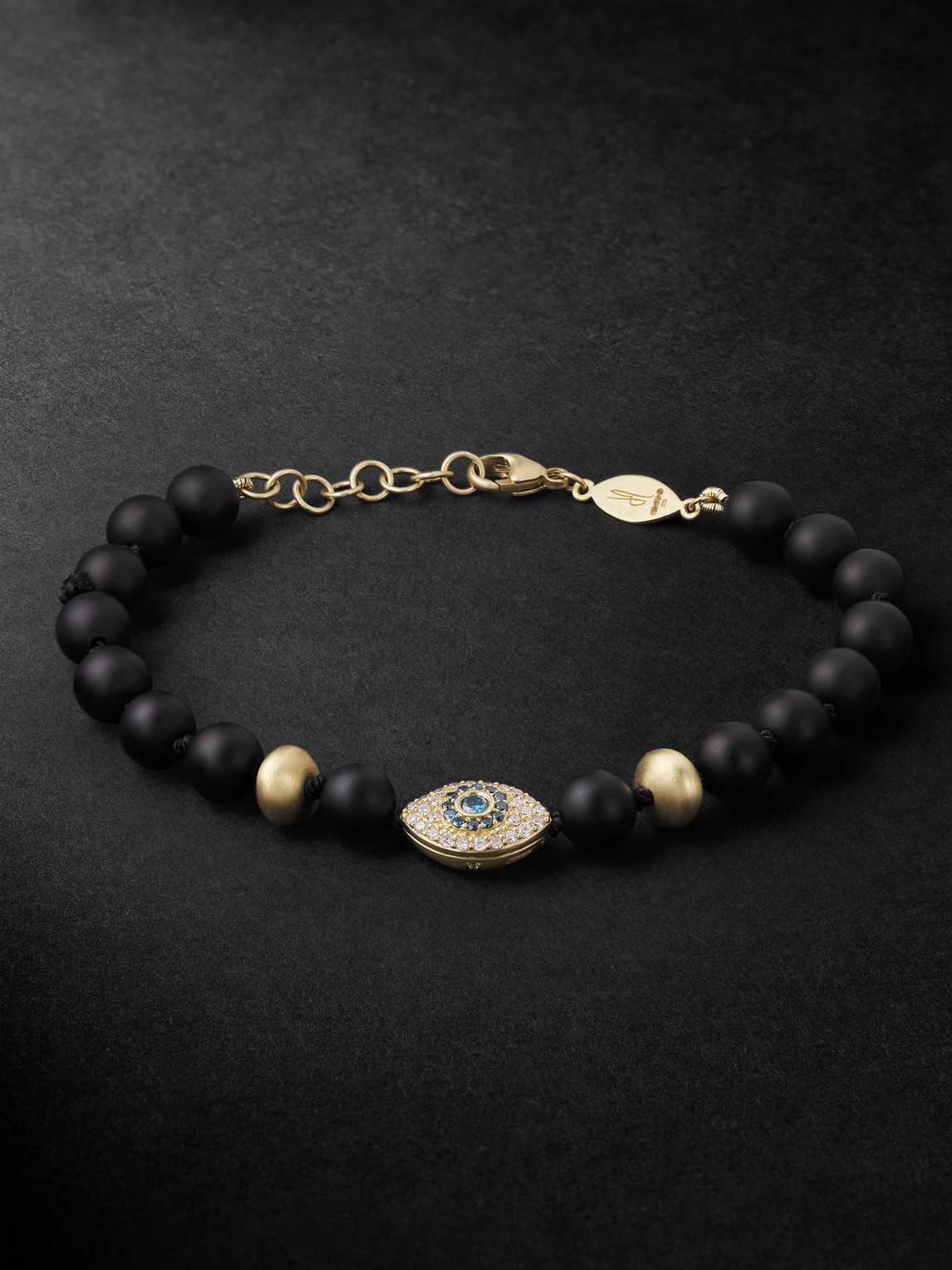 Jacquie Aiche 14-karat Gold, Hematite And Diamond Beaded Bracelet