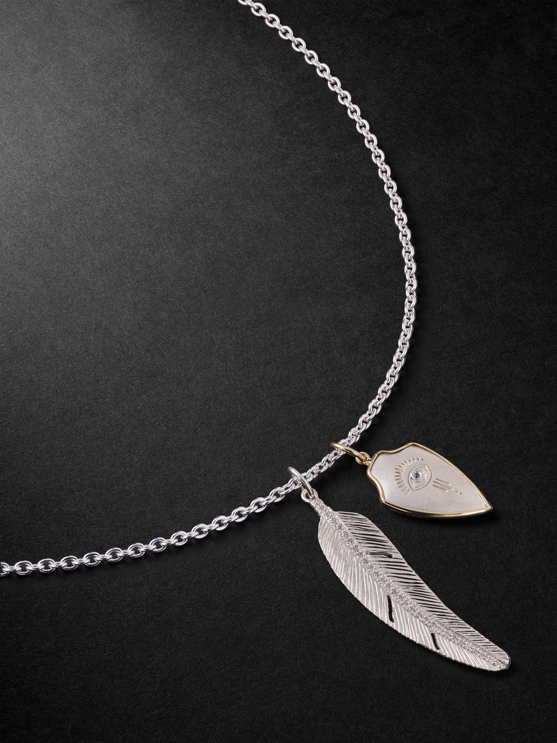 Jacquie Aiche Sterling Silver, 14-karat Gold And Diamond Pendant Necklace