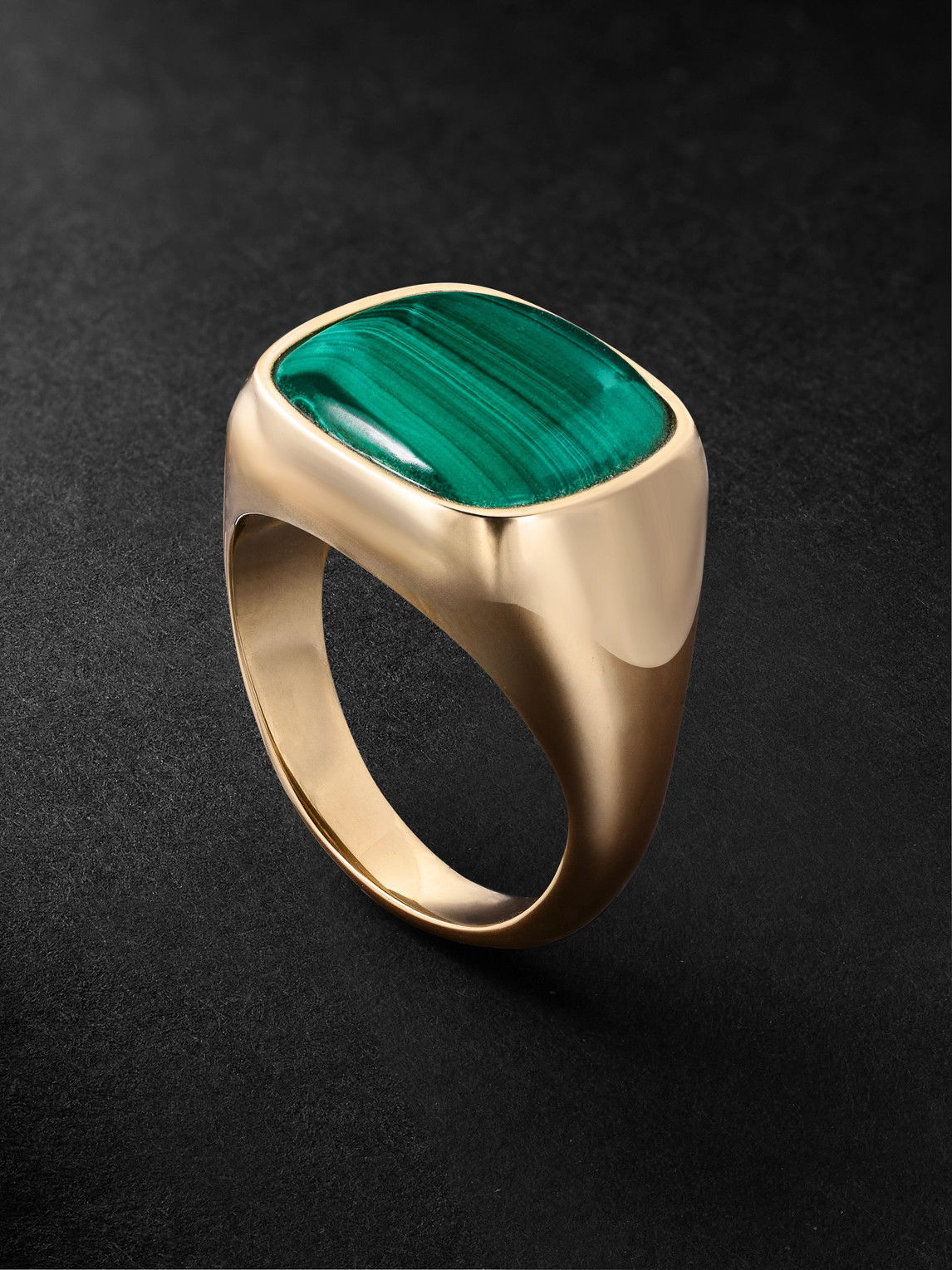 Jacquie Aiche 14-karat Gold Malachite Signet Ring
