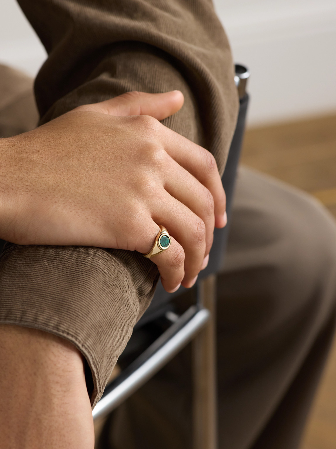 Shop Mateo Gold Malachite Signet Ring