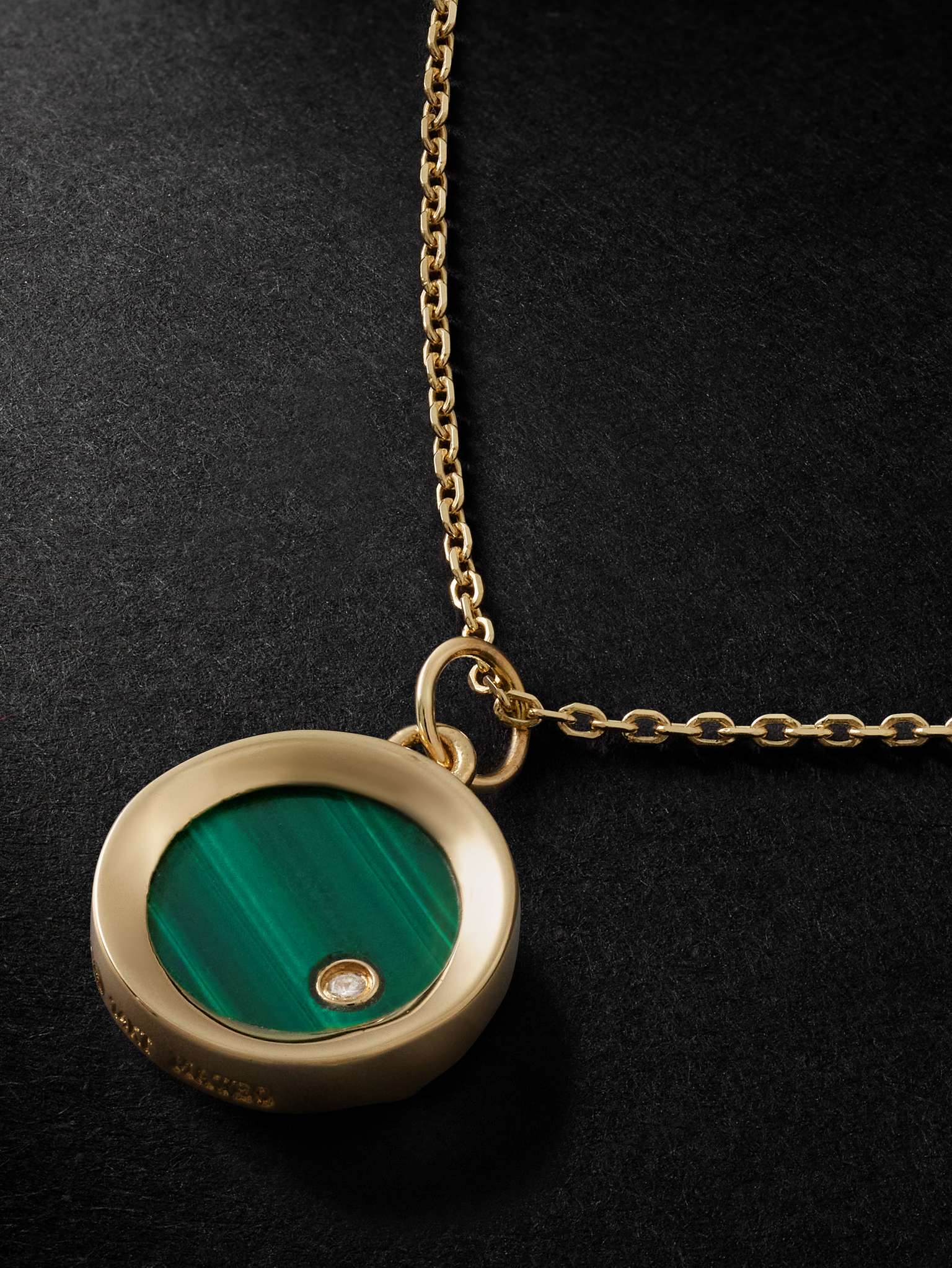 MATEO Gold, Malachite and Diamond Pendant Necklace for Men | MR PORTER