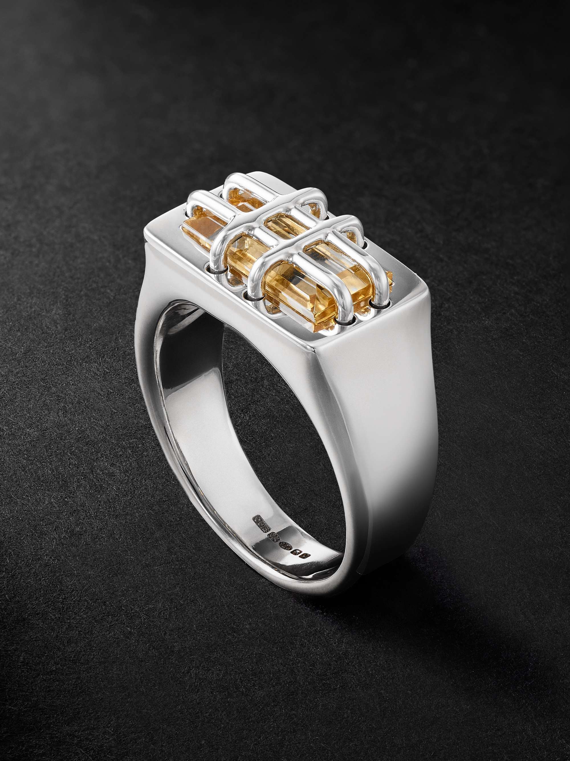 Cage Sterling Silver Citrine Ring