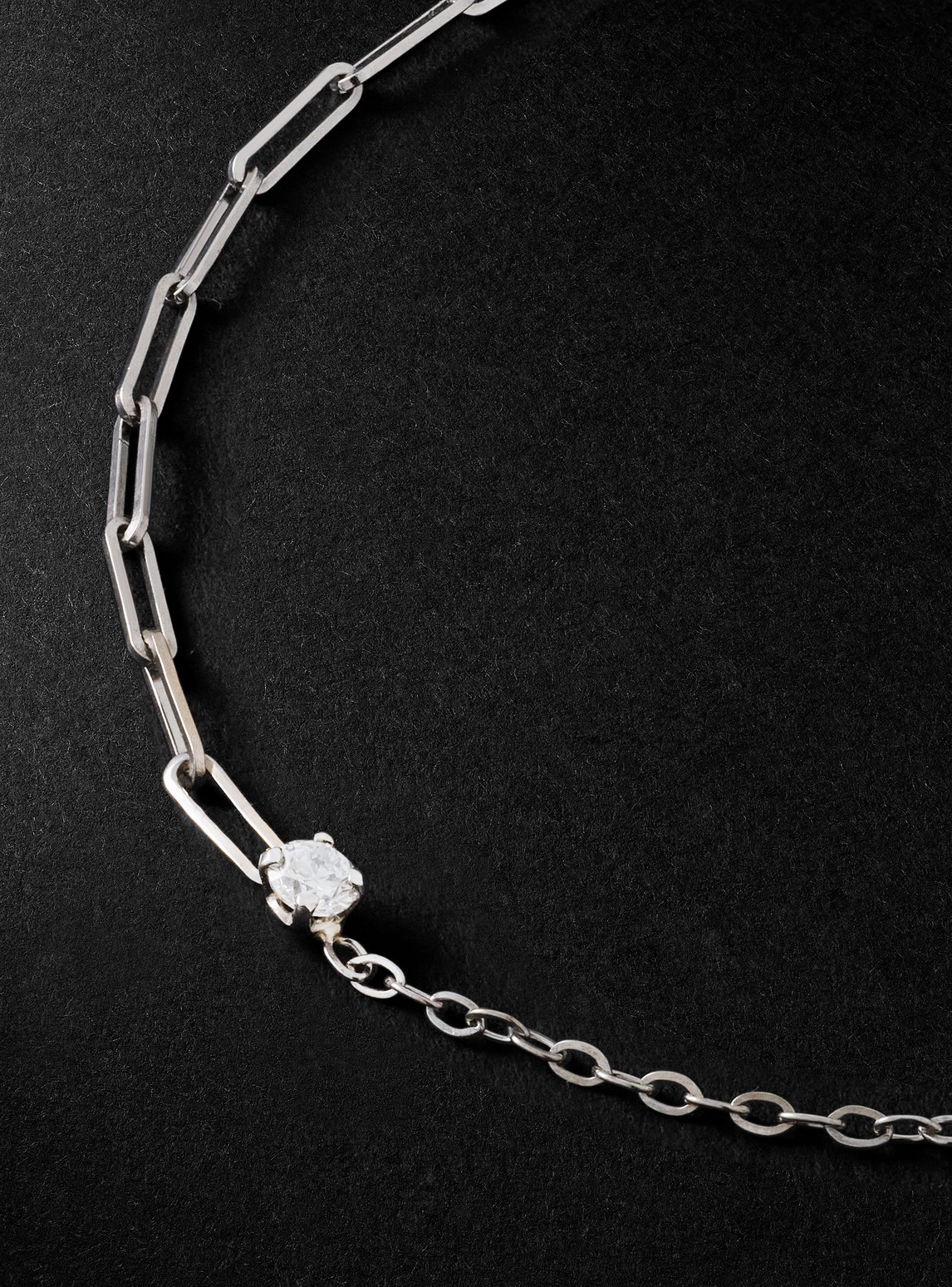 Shop Yvonne Léon White Gold Diamond Bracelet In Silver