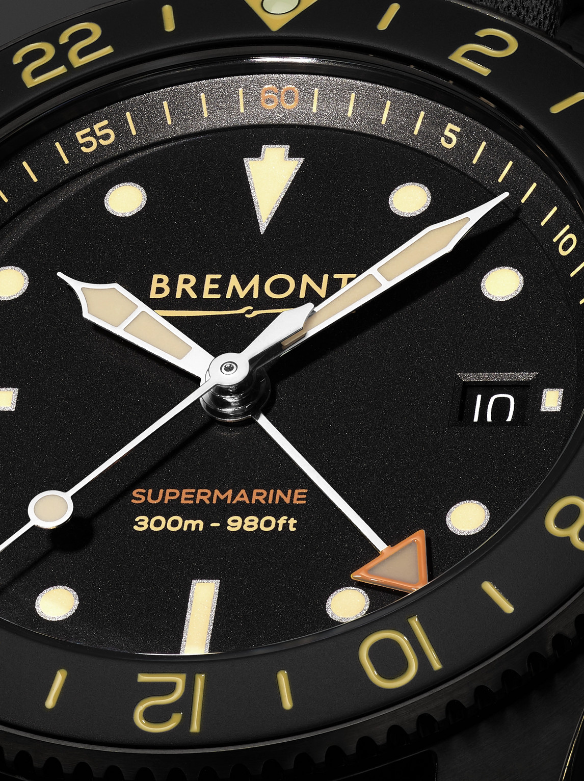 Shop Bremont The Supermarine S302 Jet Automatic Gmt 40mm Stainless Steel And Leather Watch, Ref. S302-jet-l-s In Black