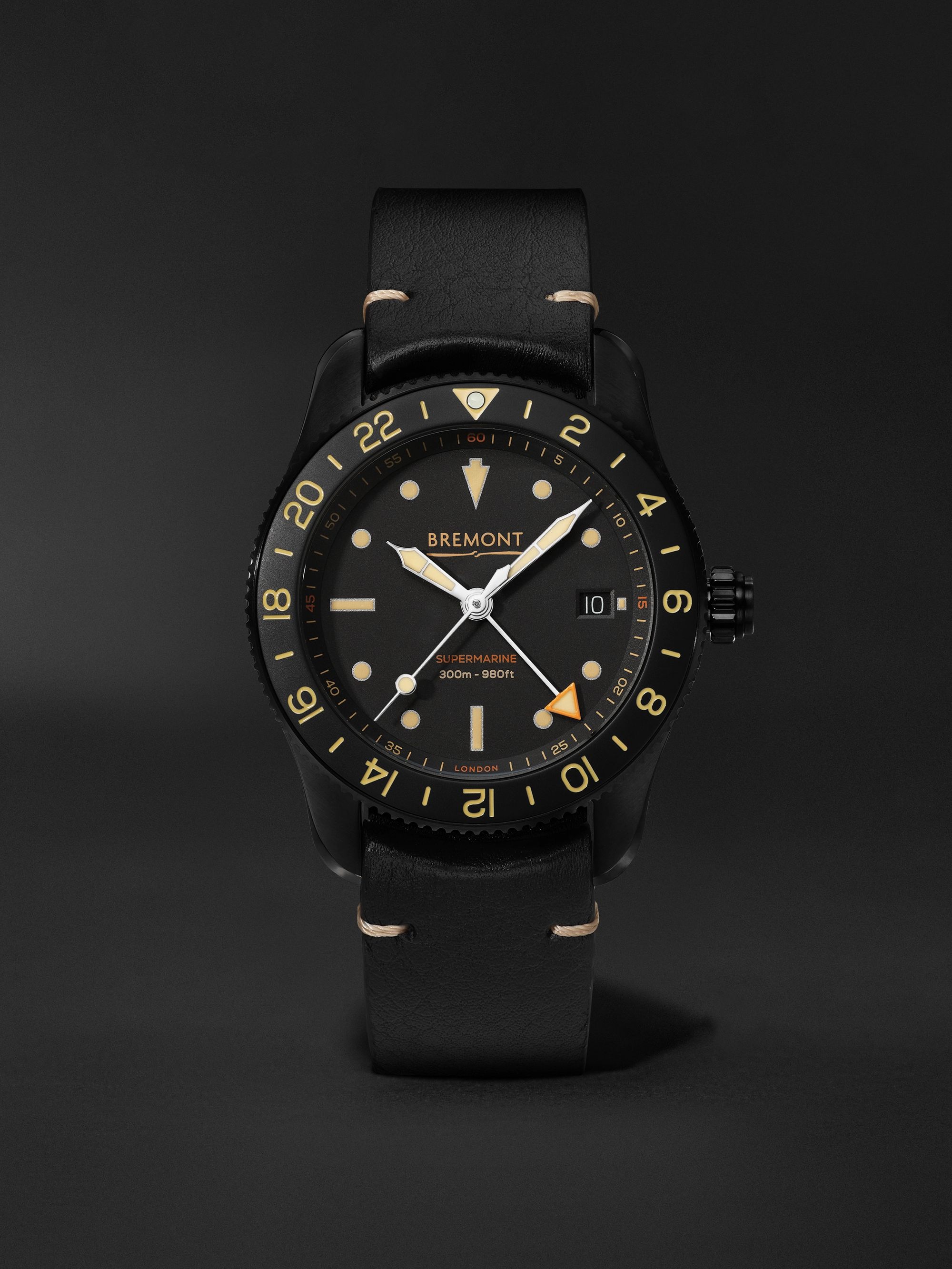 The Supermarine S302 JET 40 mm Uhr aus Edelstahl mit automatischem Aufzug GMT Funktion und Lederarmband Ref. Nr. S302 JET L S von BREMONT fur Herren MR PORTER