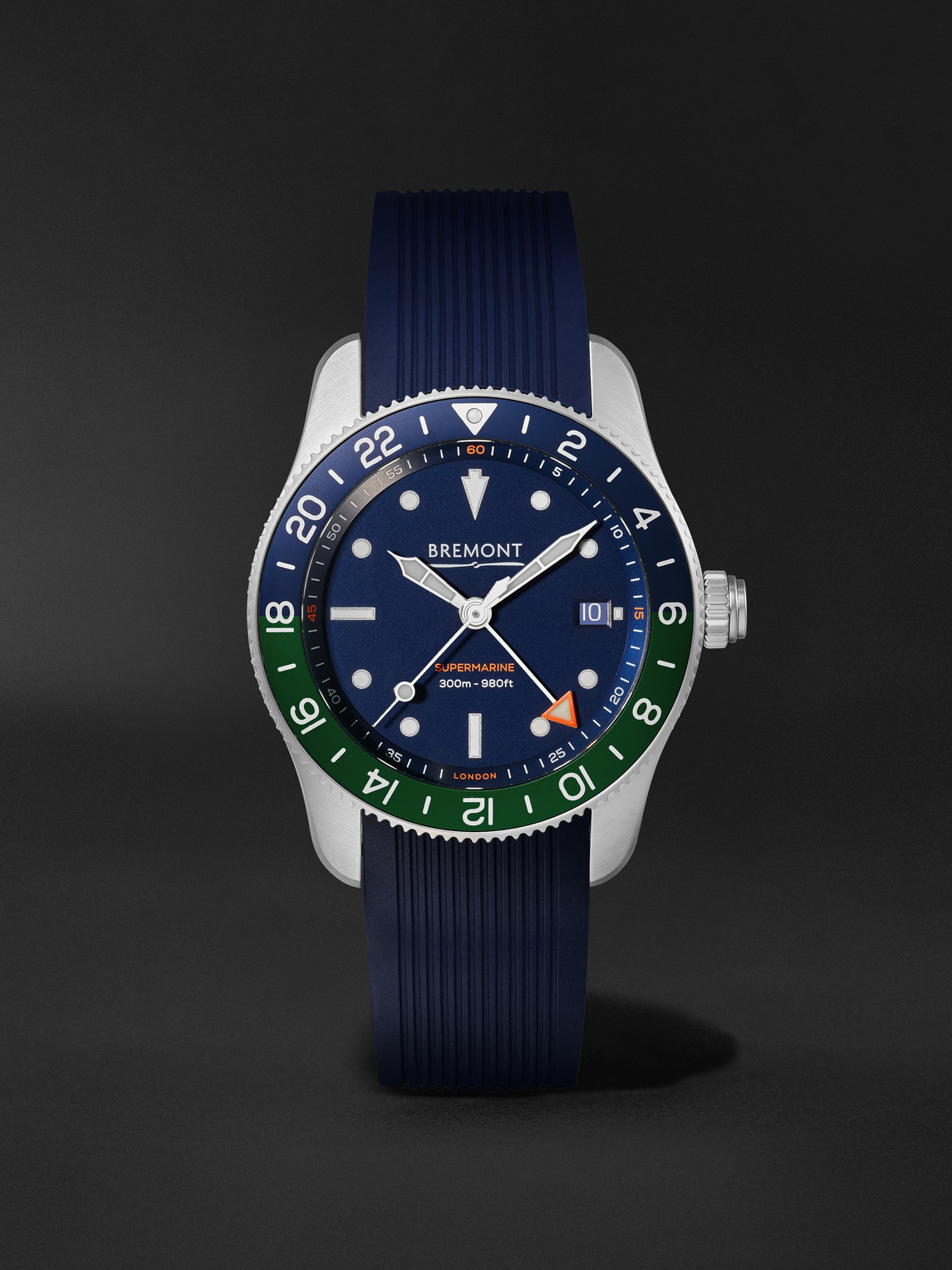 The Supermarine S302 JET Automatic GMT Stainless Steel Watch, Ref. S302-BLGN-R-S
