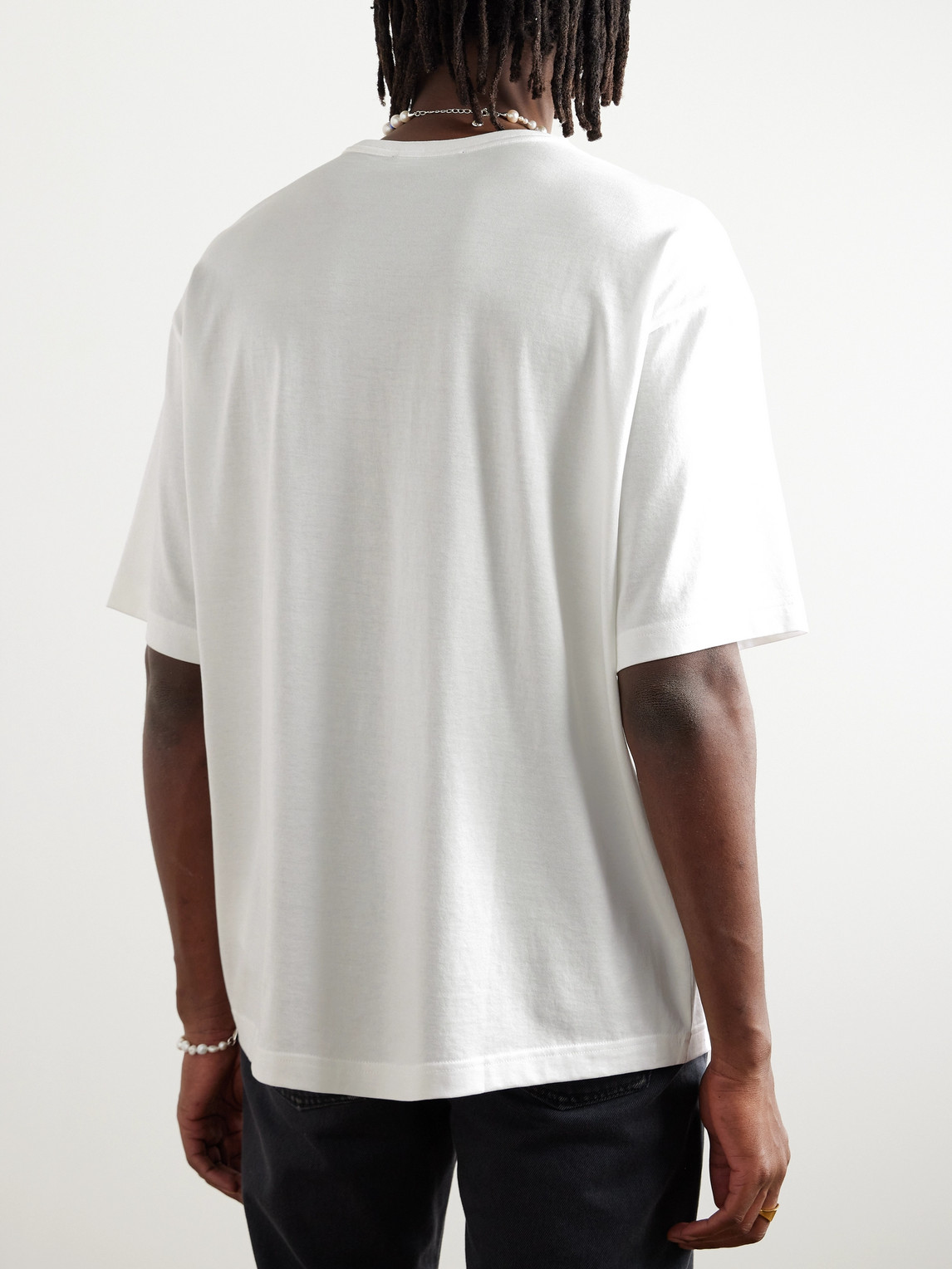 Shop Acne Studios Exford Logo-appliquéd Cotton-jersey T-shirt In White