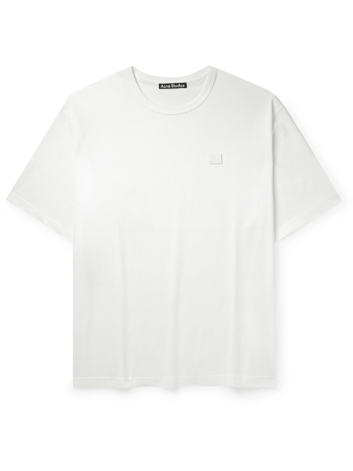 Shop Acne Studios Exford Logo-appliquéd Cotton-jersey T-shirt In White