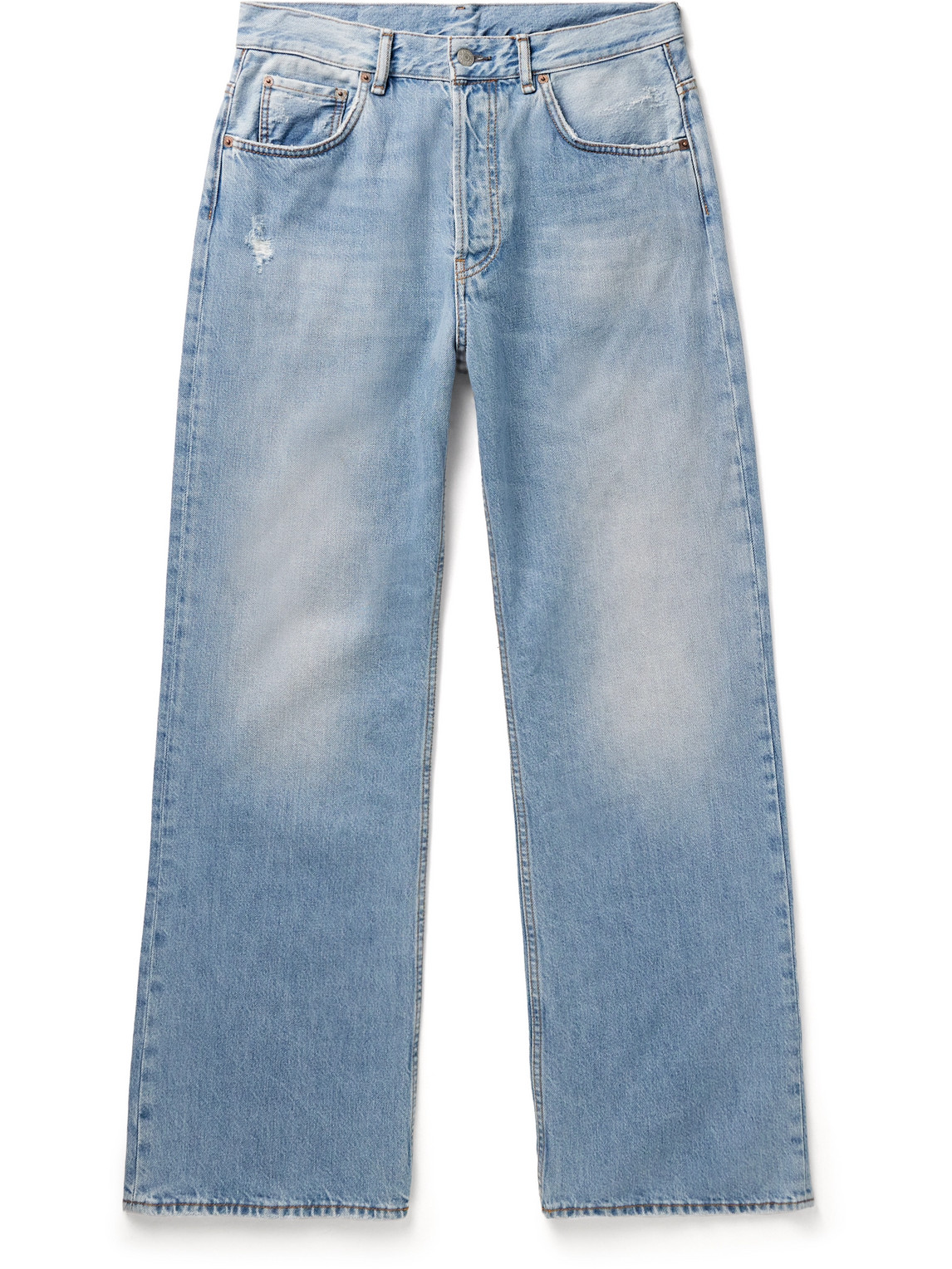 Acne Studios 2021m Flared Distressed Jeans In Blue