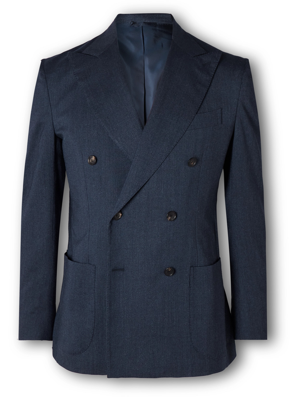 De Petrillo Double-breasted Cashmere-blend Blazer In Blue