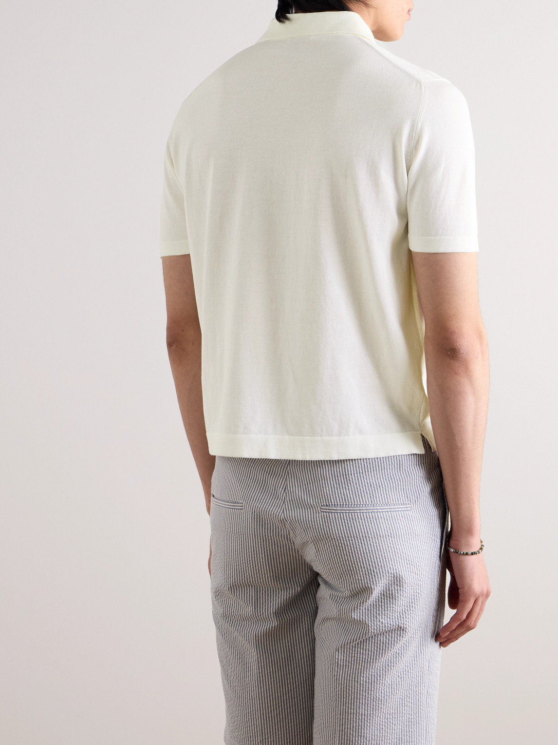 Shop De Petrillo Cotton Polo Shirt In Neutrals