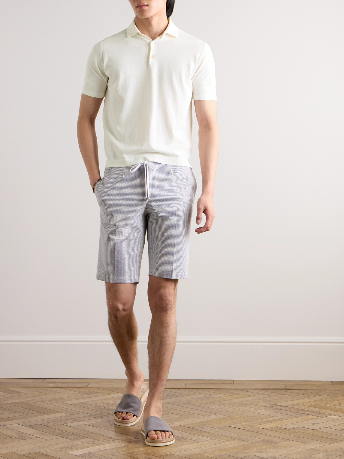 Shop De Petrillo Cotton Polo Shirt In Neutrals