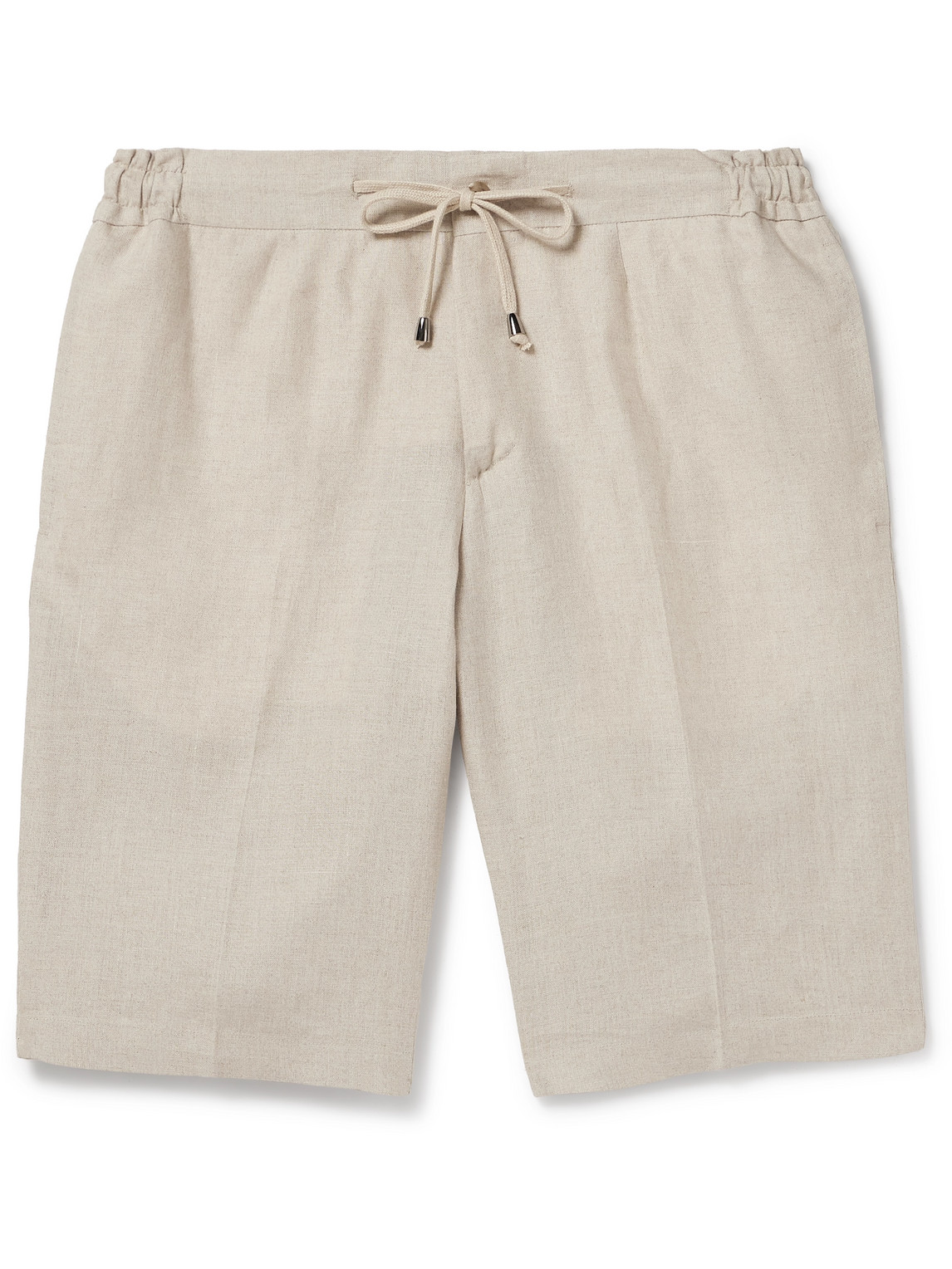 Tapered Linen Drawstring Shorts