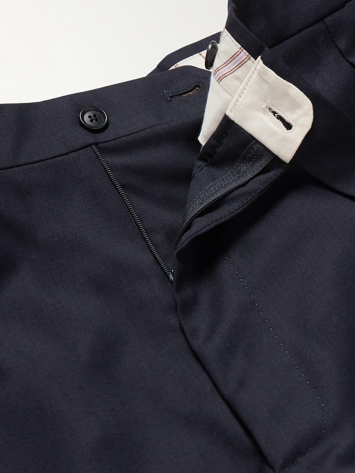 Straight-Leg Pleated Virgin Wool-Blend Trousers