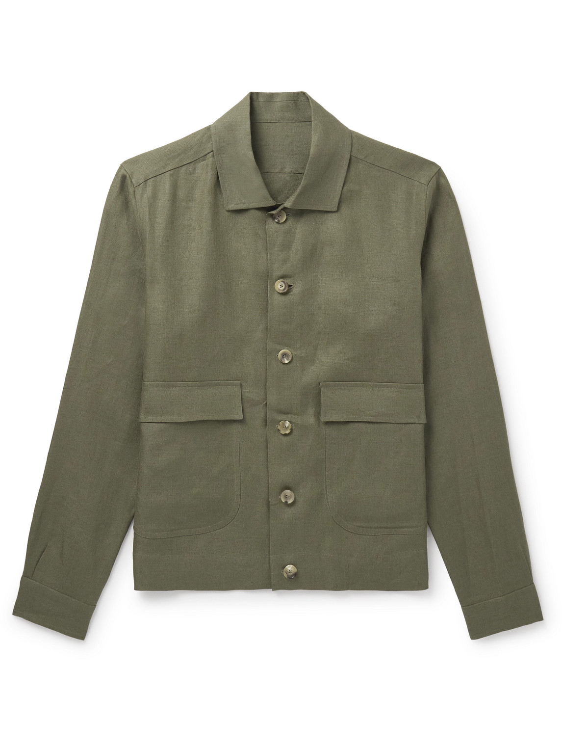 De Petrillo Linen Jacket In Green