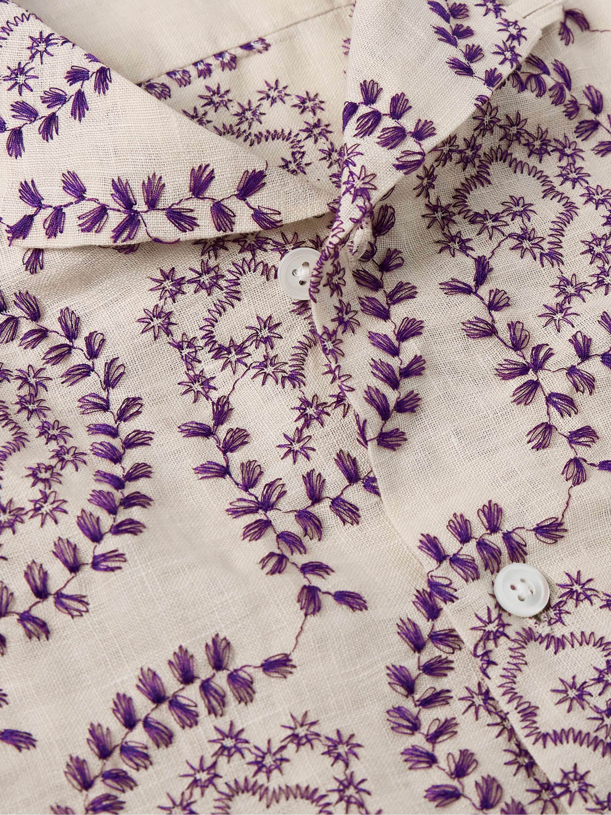 PORTUGUESE FLANNEL Tapestry Camp-Collar Embroidered Gauze Shirt