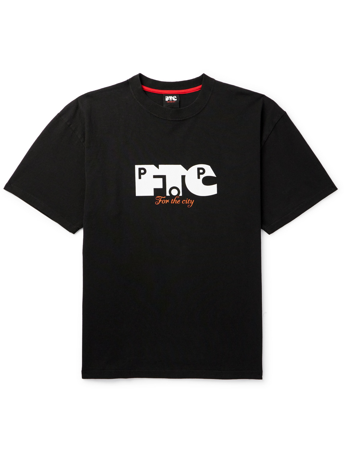 Pop Trading Company Ftc Skateboarding Logo-print Cotton-jersey T-shirt In Black
