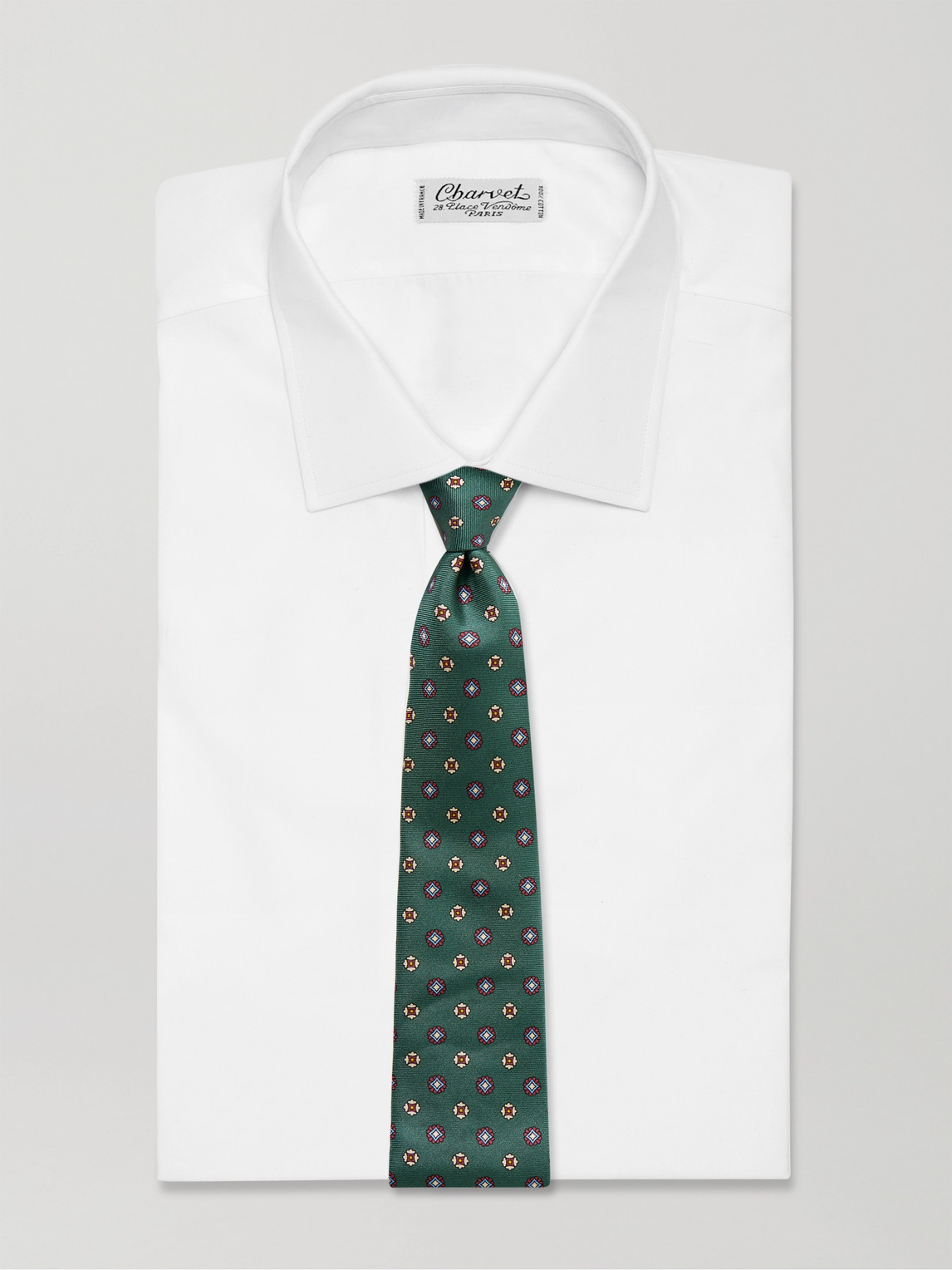 Shop Rubinacci 7.5cm Printed Silk-twill Tie In Green