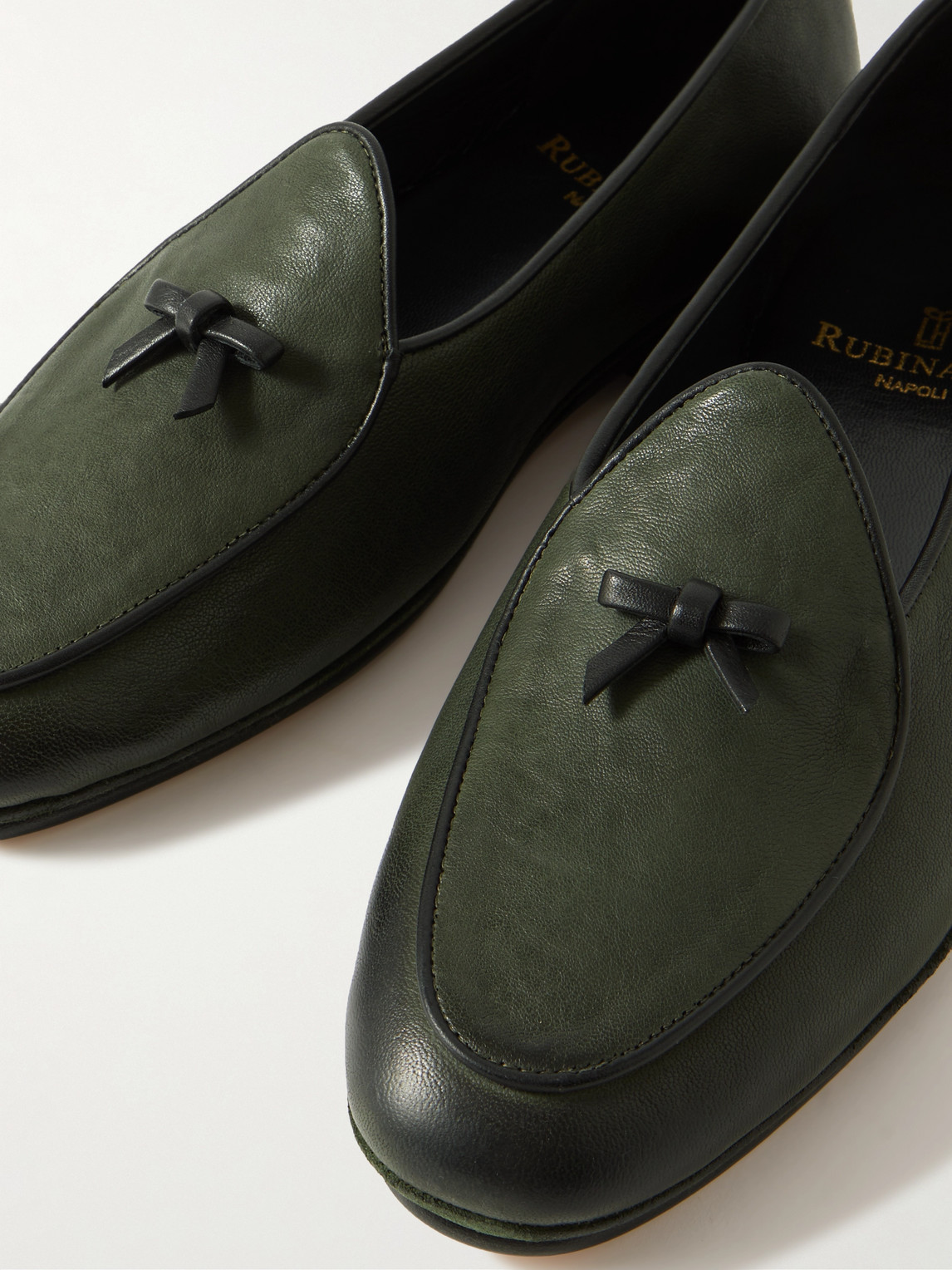 Shop Rubinacci Marphy Tasselled Leather Loafers In Green