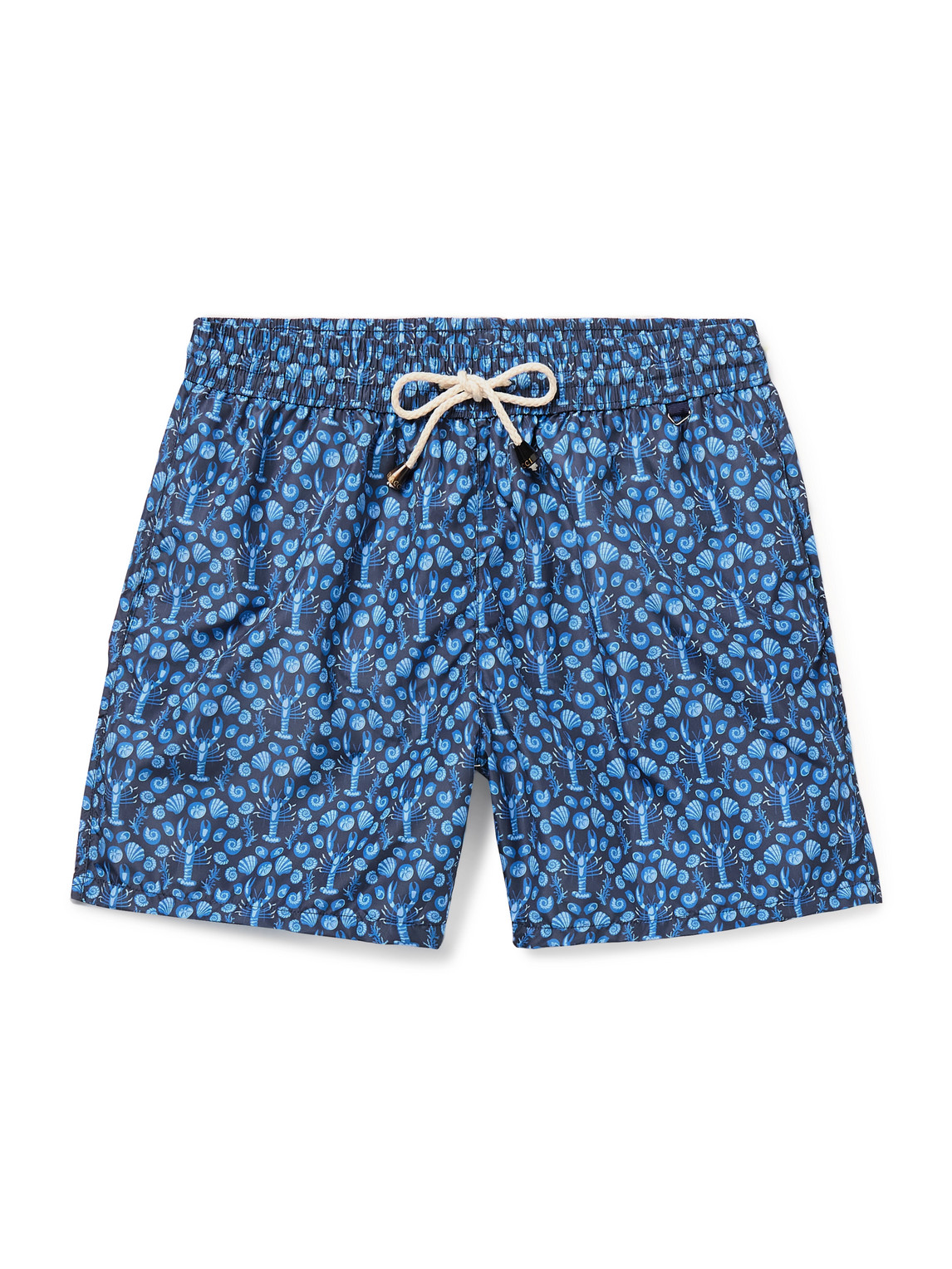 Rubinacci Straight-leg Mid-length Printed Shell Swim Shorts In Blue