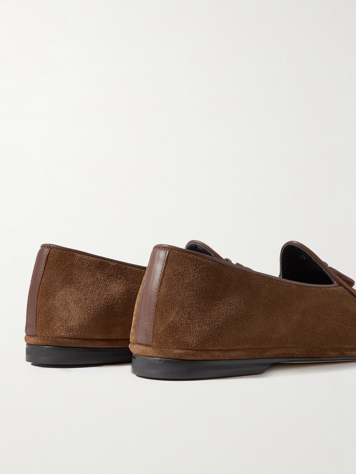 Shop Rubinacci Tasselled Suede Loafers In Brown