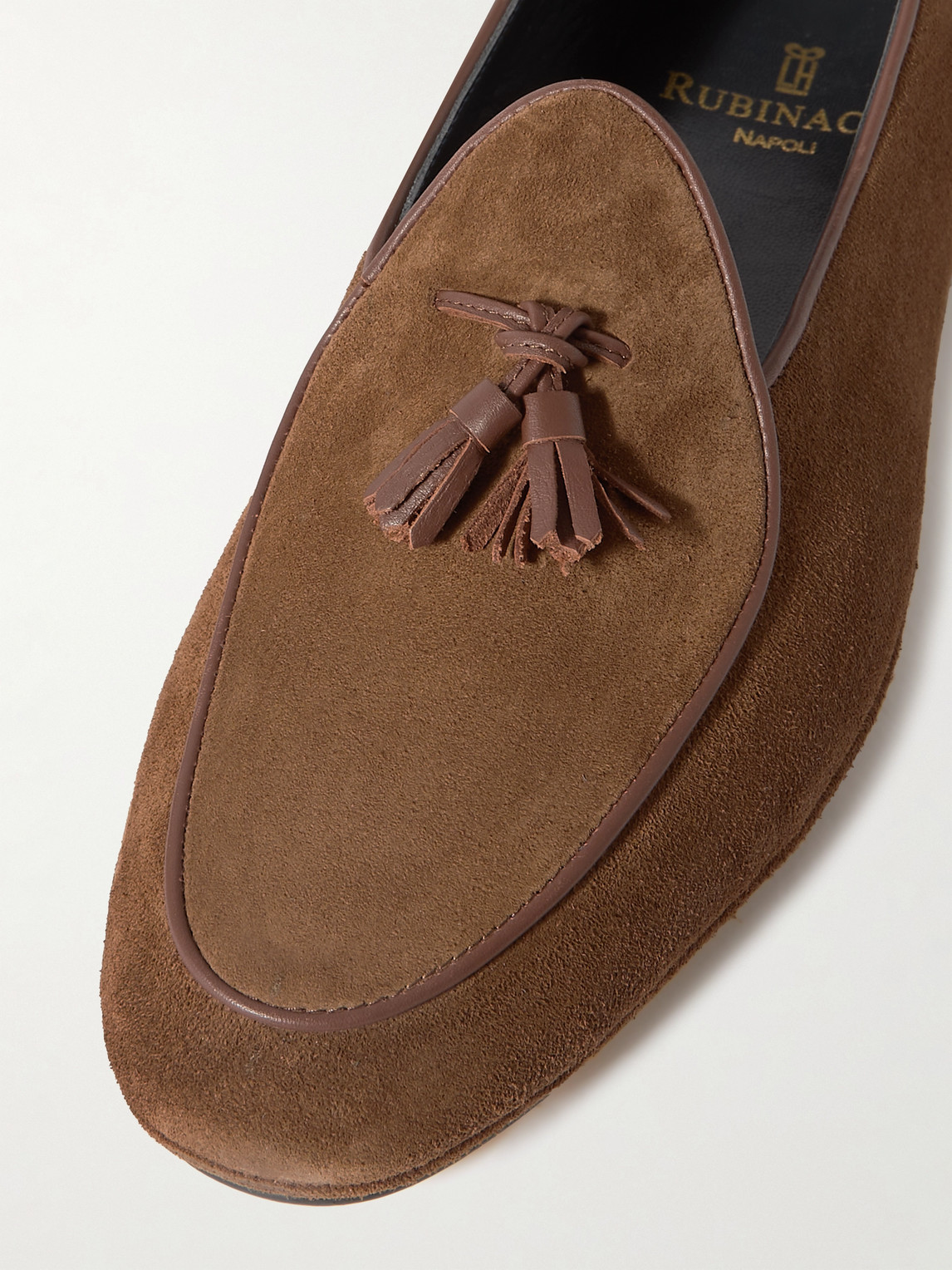 Shop Rubinacci Tasselled Suede Loafers In Brown