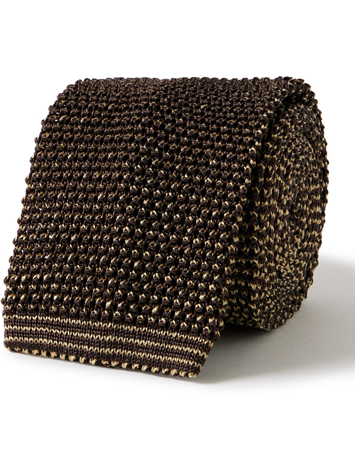 Rubinacci 6cm Knitted Silk Tie In Brown
