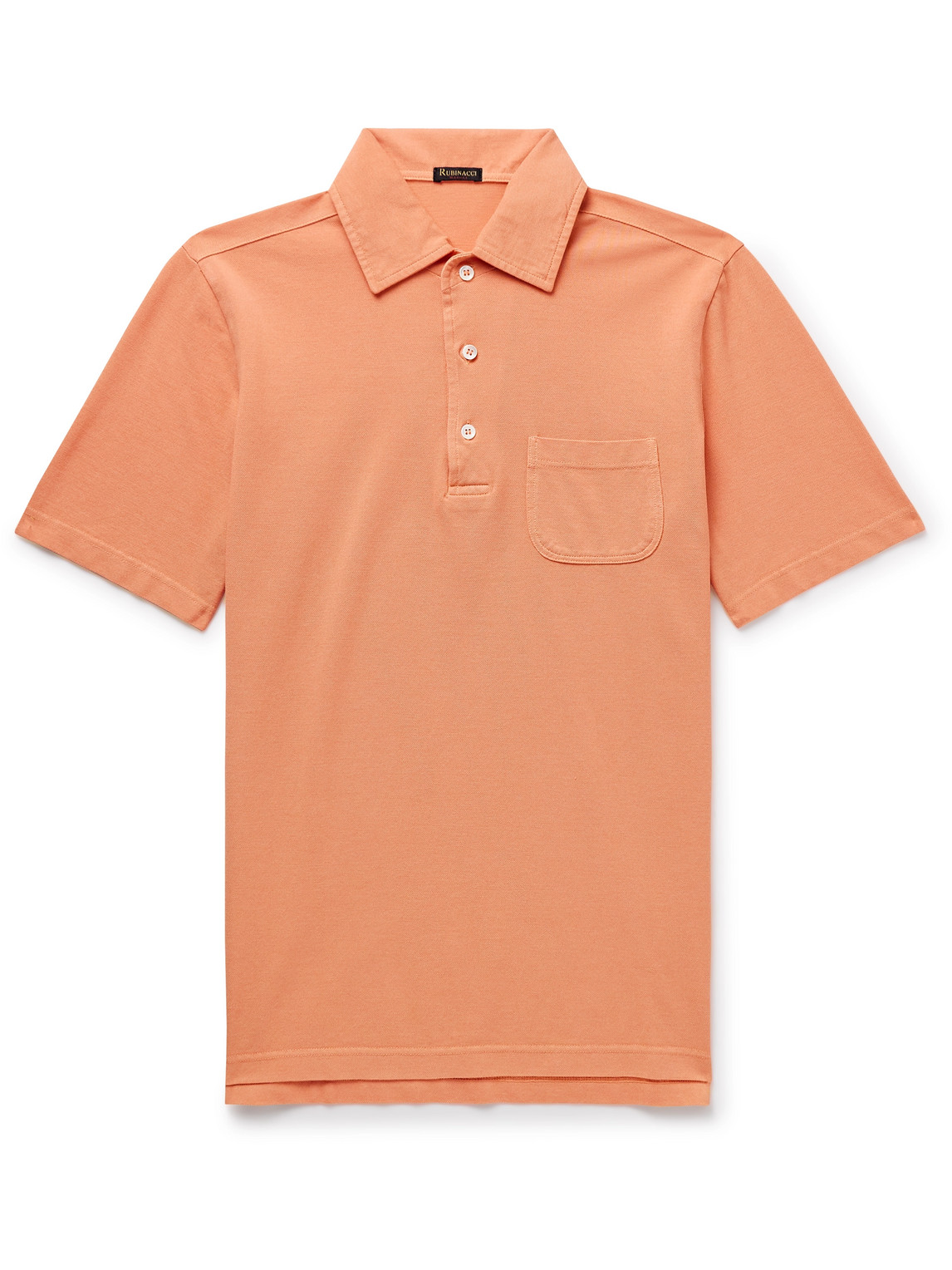 Rubinacci Slim-fit Cotton-piqué Polo Shirt In Orange
