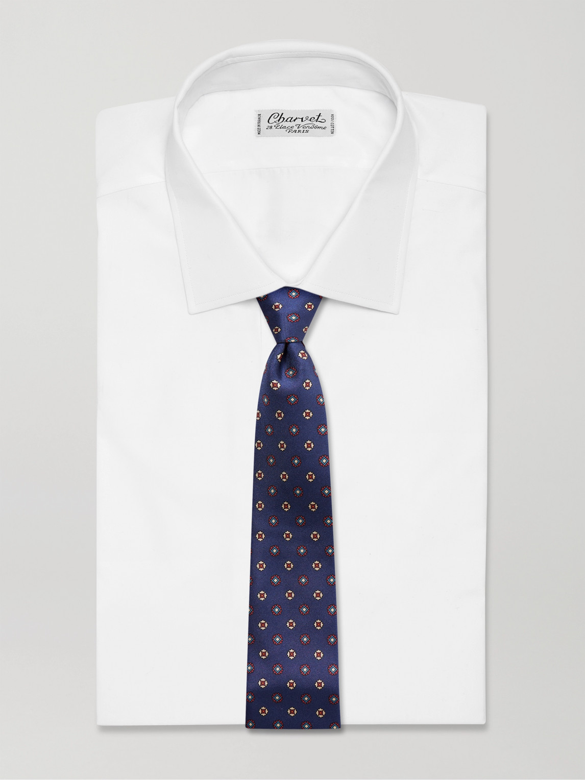 Shop Rubinacci 7.5cm Printed Silk-twill Tie In Blue
