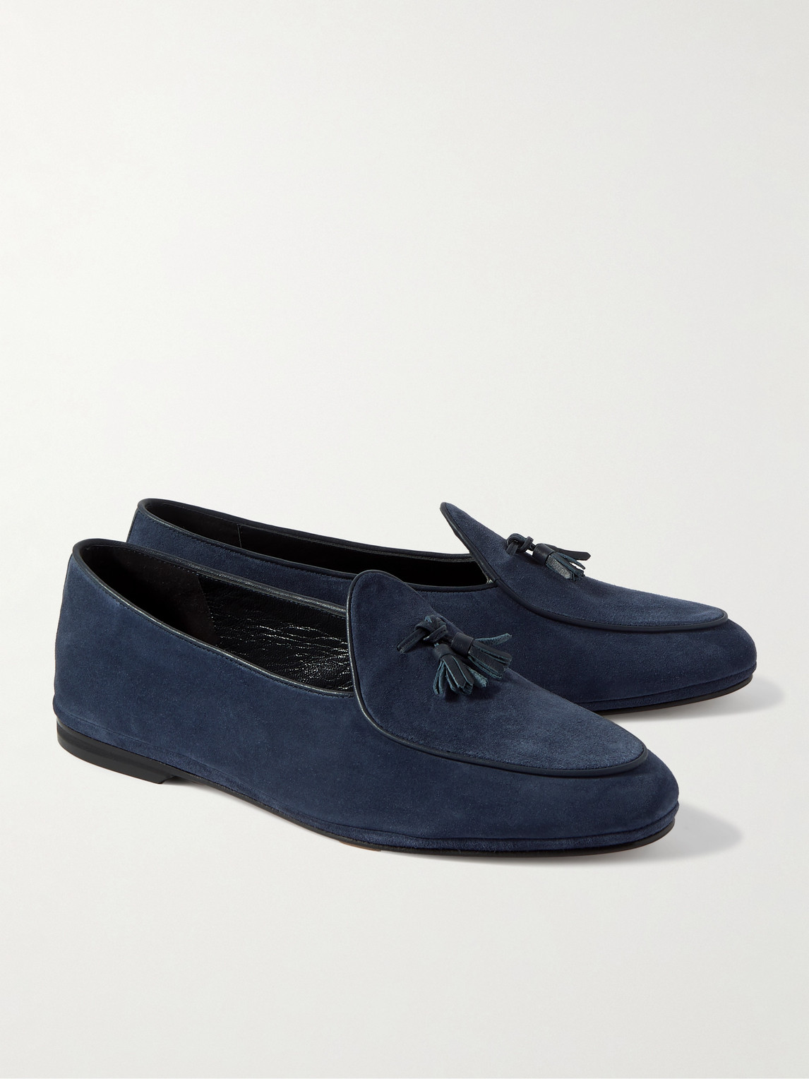Shop Rubinacci Tasselled Suede Loafers In Blue