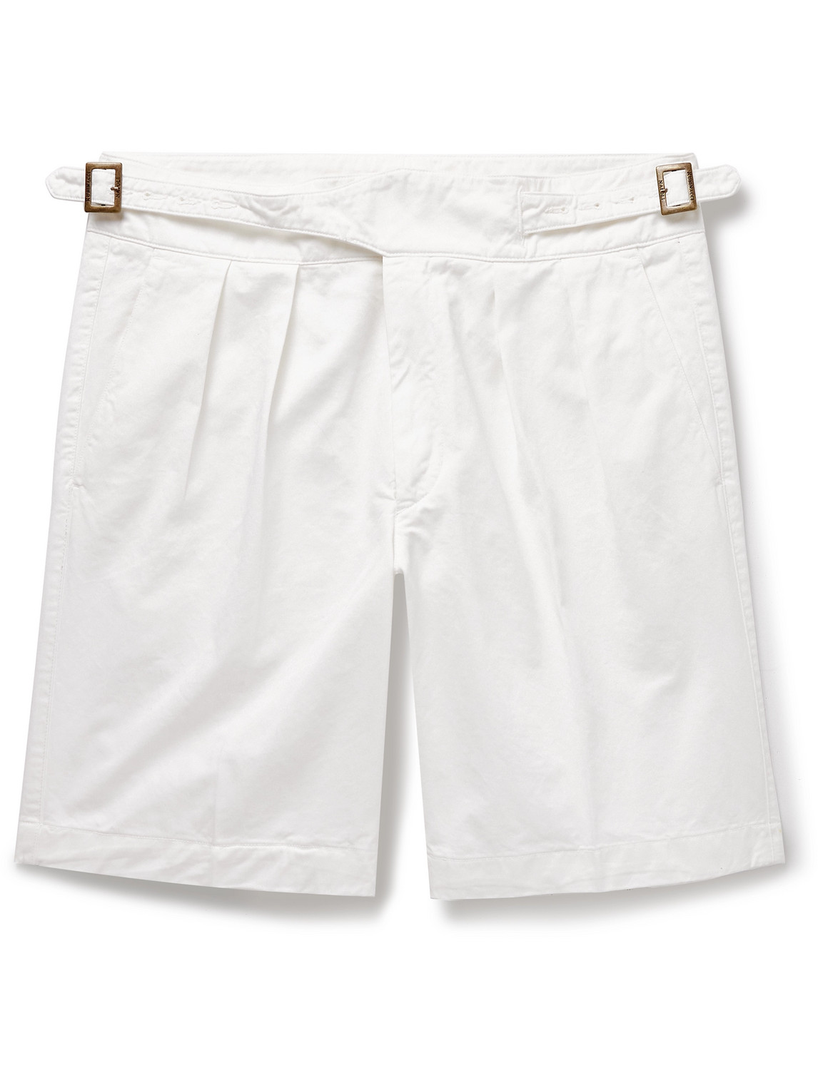 Manny Straight-Leg Pleated Cotton Shorts