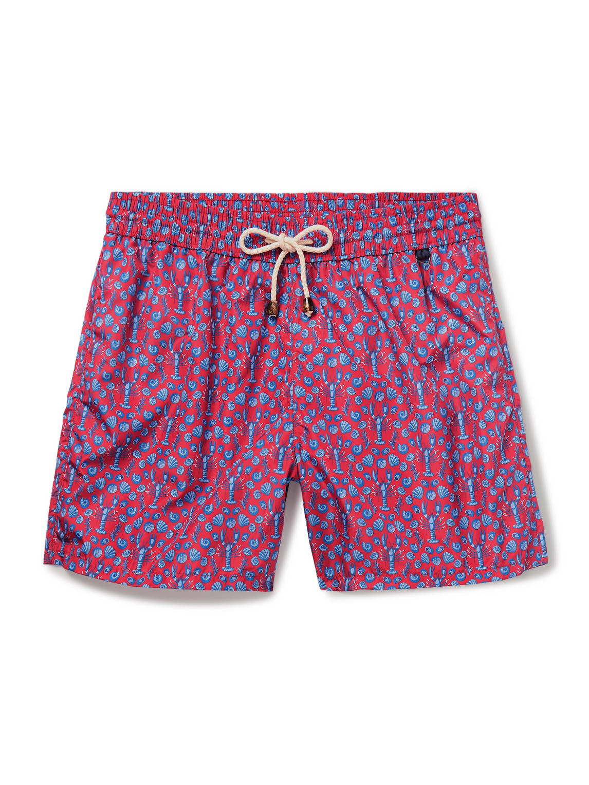Rubinacci Straight-leg Mid-length Printed Shell Swim Shorts In Red