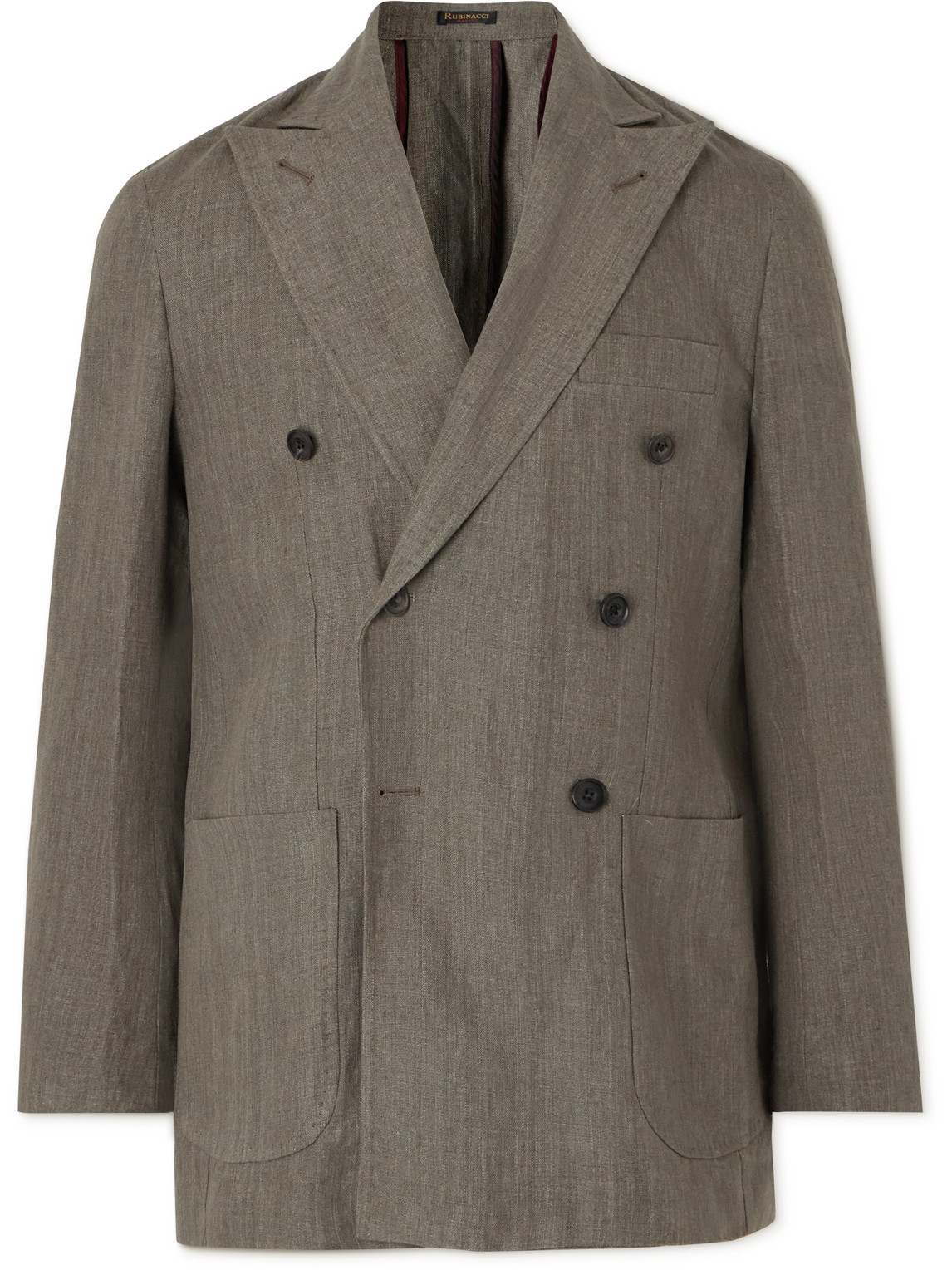 Double-Breasted Linen Suit Jacket