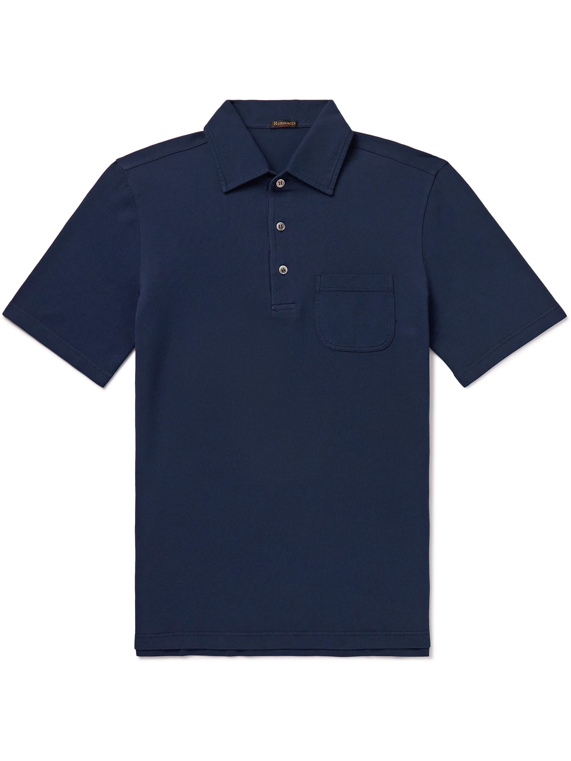 Rubinacci Slim-fit Cotton-piqué Polo Shirt In Blue