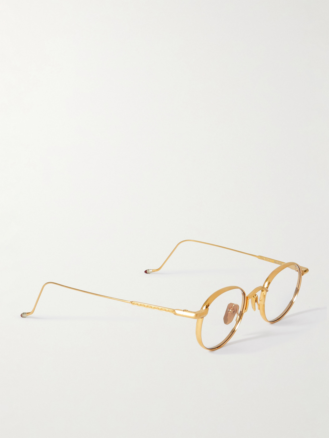 Shop Jacques Marie Mage Full Metal Jacket Round-frame Gold-tone Sunglasses