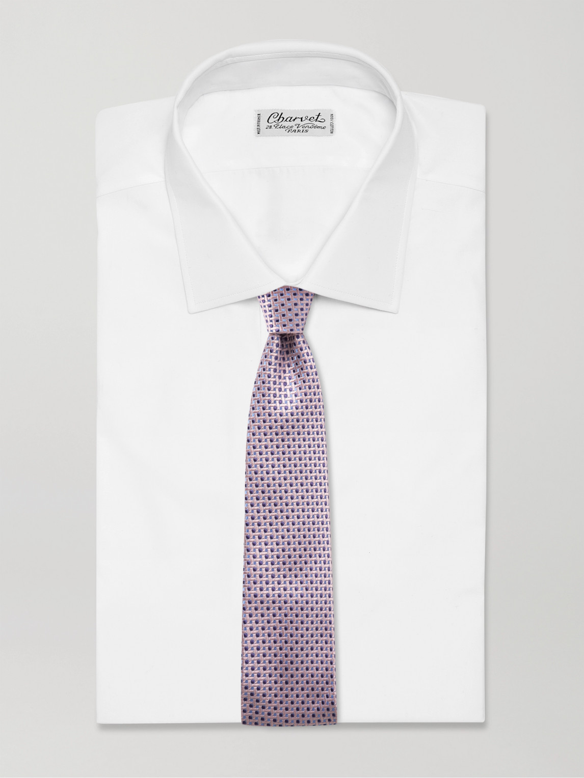 Shop Charvet 8.5cm Silk-jacquard Tie In Purple