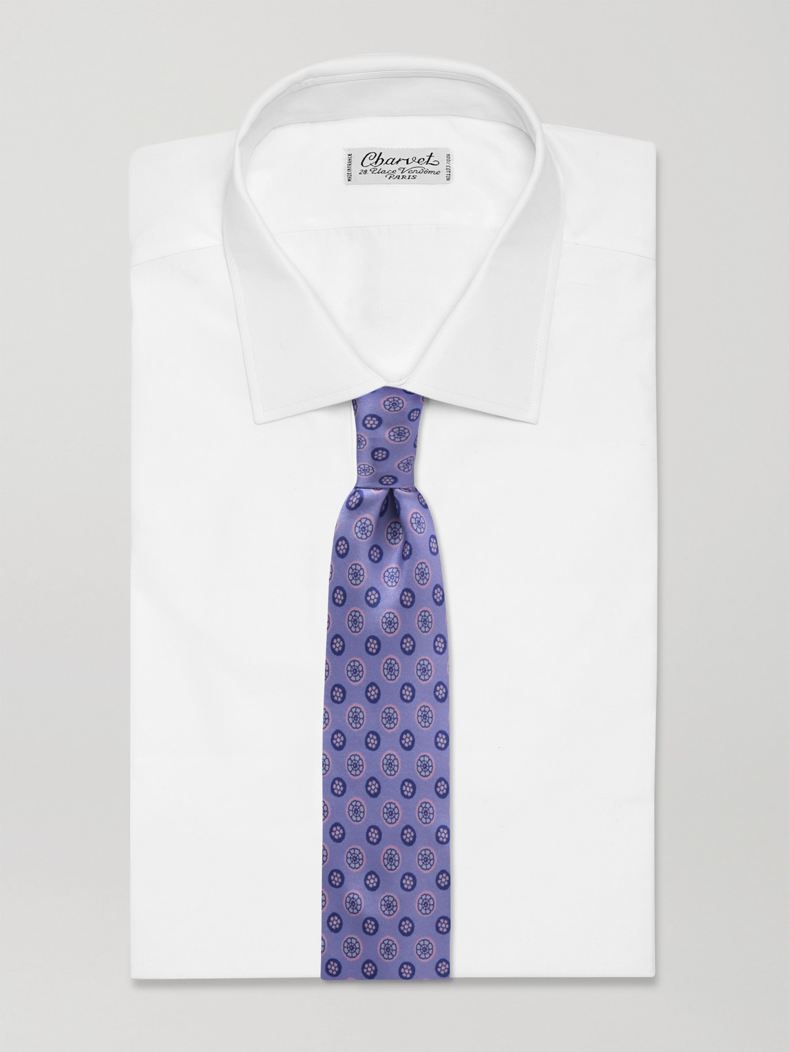 Shop Charvet 8.5cm Printed Silk-twill Tie In Purple