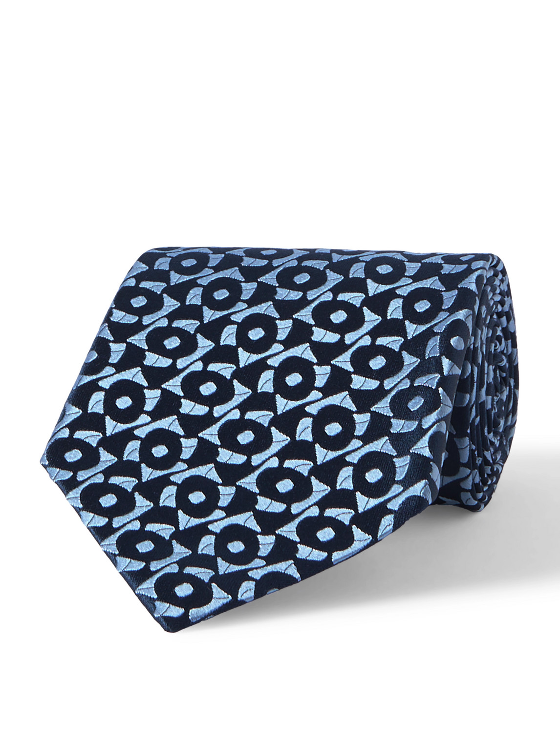 Charvet 8.5cm Silk-jacquard Tie In Blue