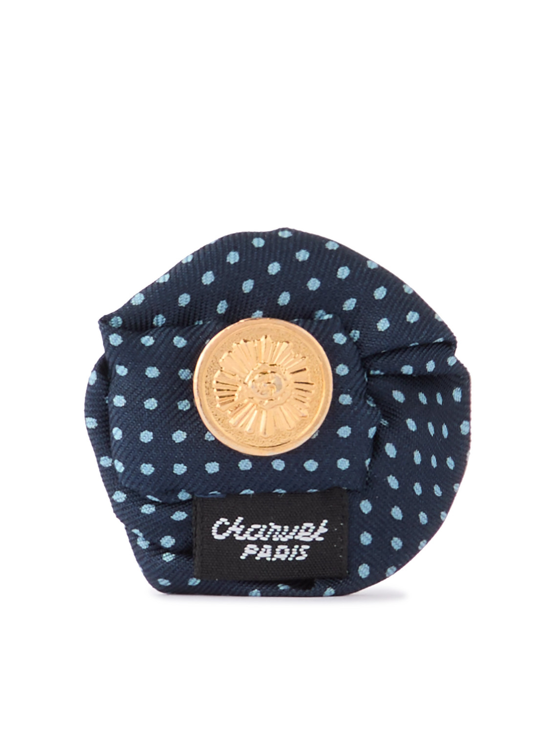 Polka-Dot Silk-Faille Lapel Pin