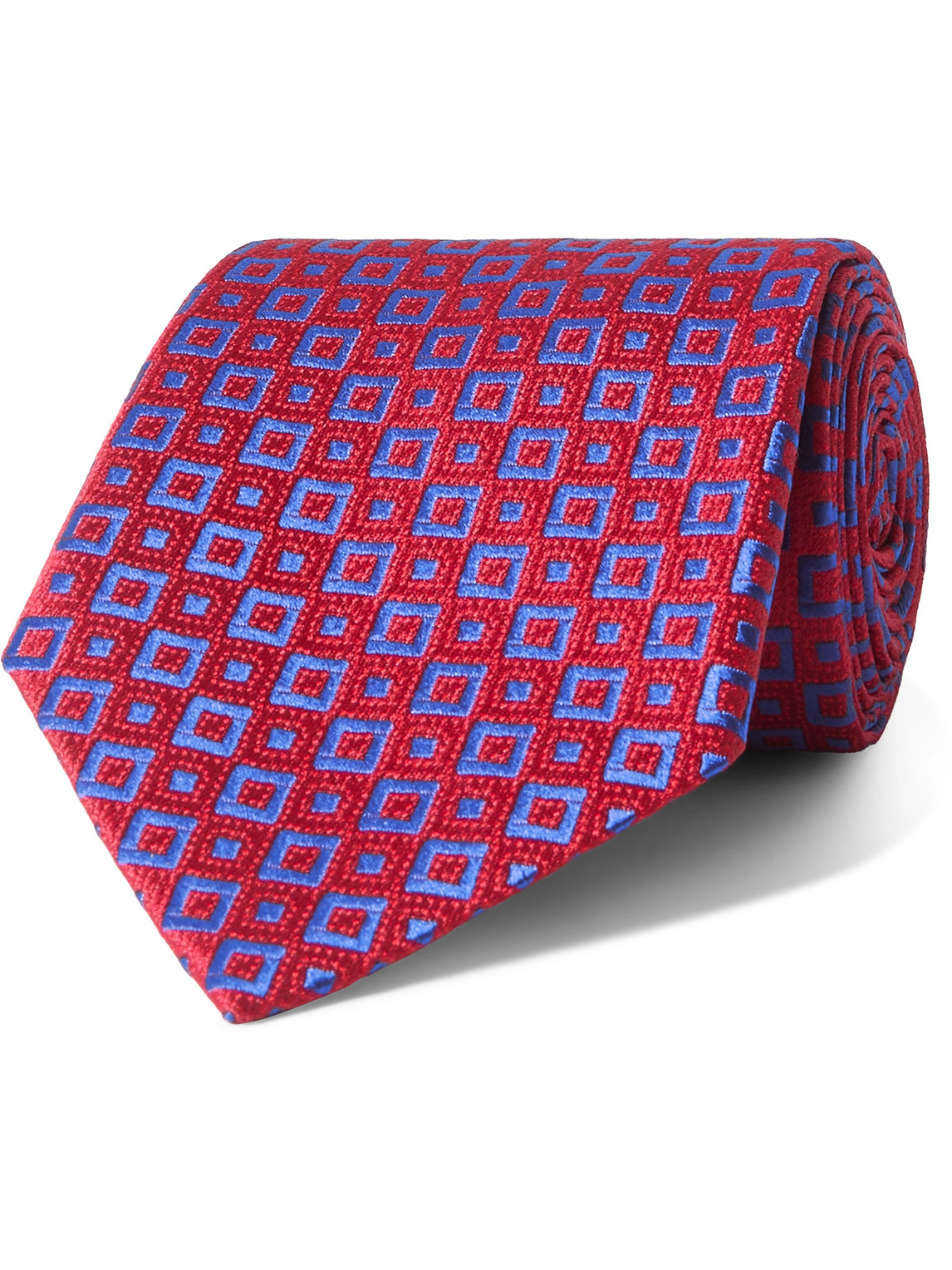 Charvet 8.5cm Silk-jacquard Tie In Red