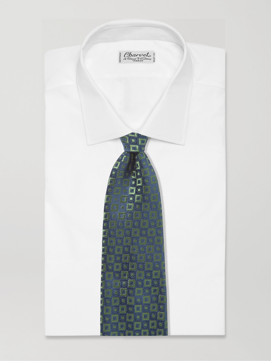 Shop Charvet 8.5cm Silk-jacquard Tie In Green